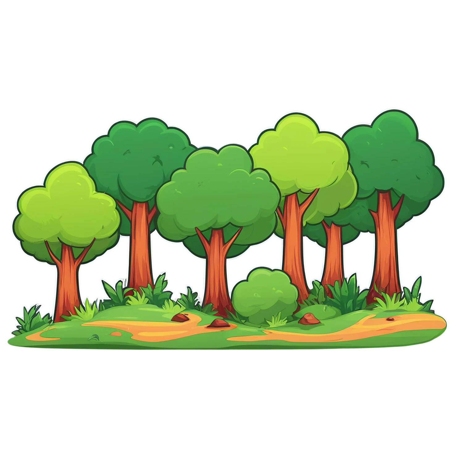 Forest cute sticker isolated on transparent background #16931