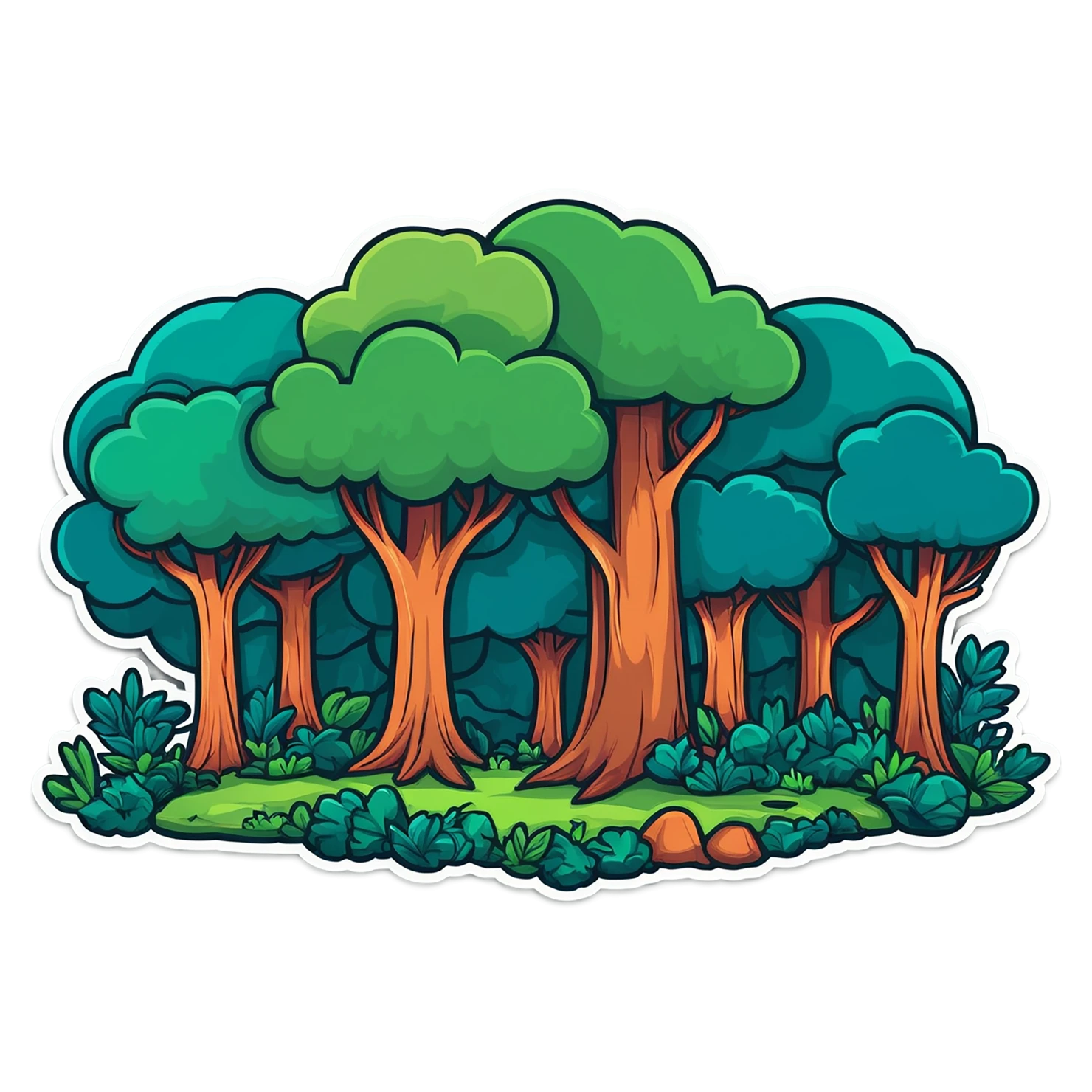 Forest cute sticker isolated on transparent background #16934