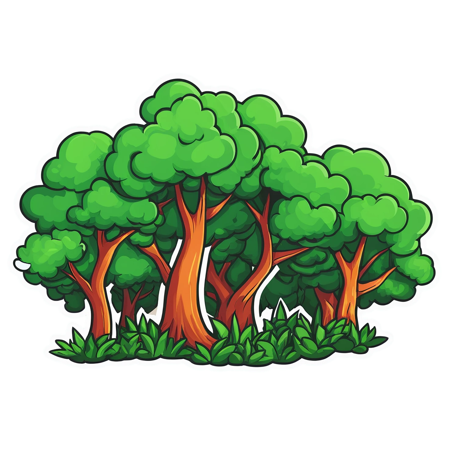 Forest cute sticker isolated on transparent background #16937