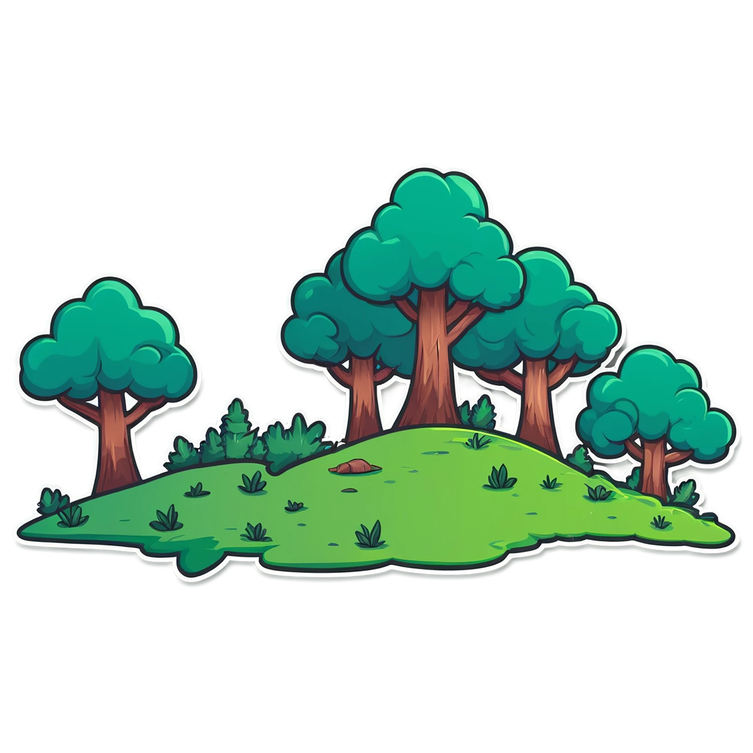 Forest cute sticker isolated on transparent background #16953