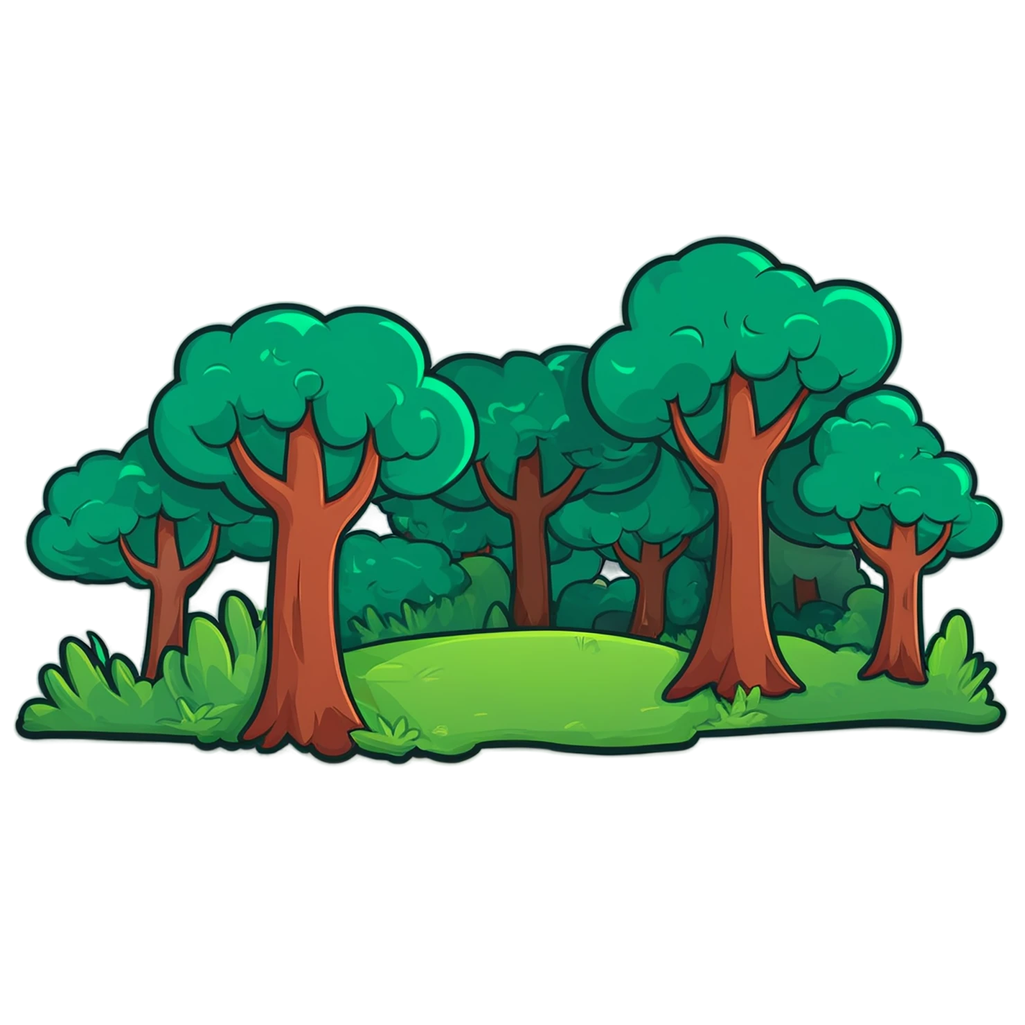 Forest cute sticker isolated on transparent background #16955