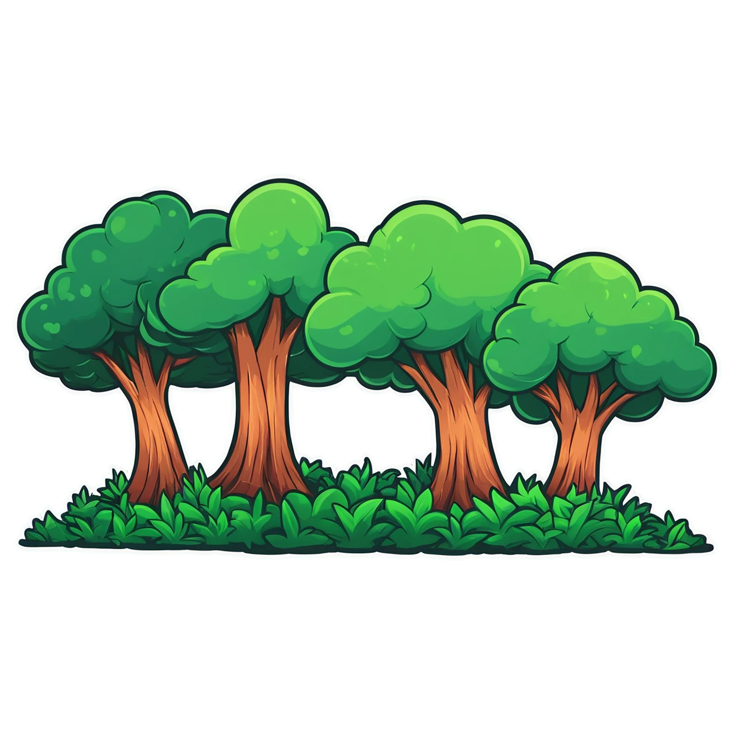Forest cute sticker isolated on transparent background #16971