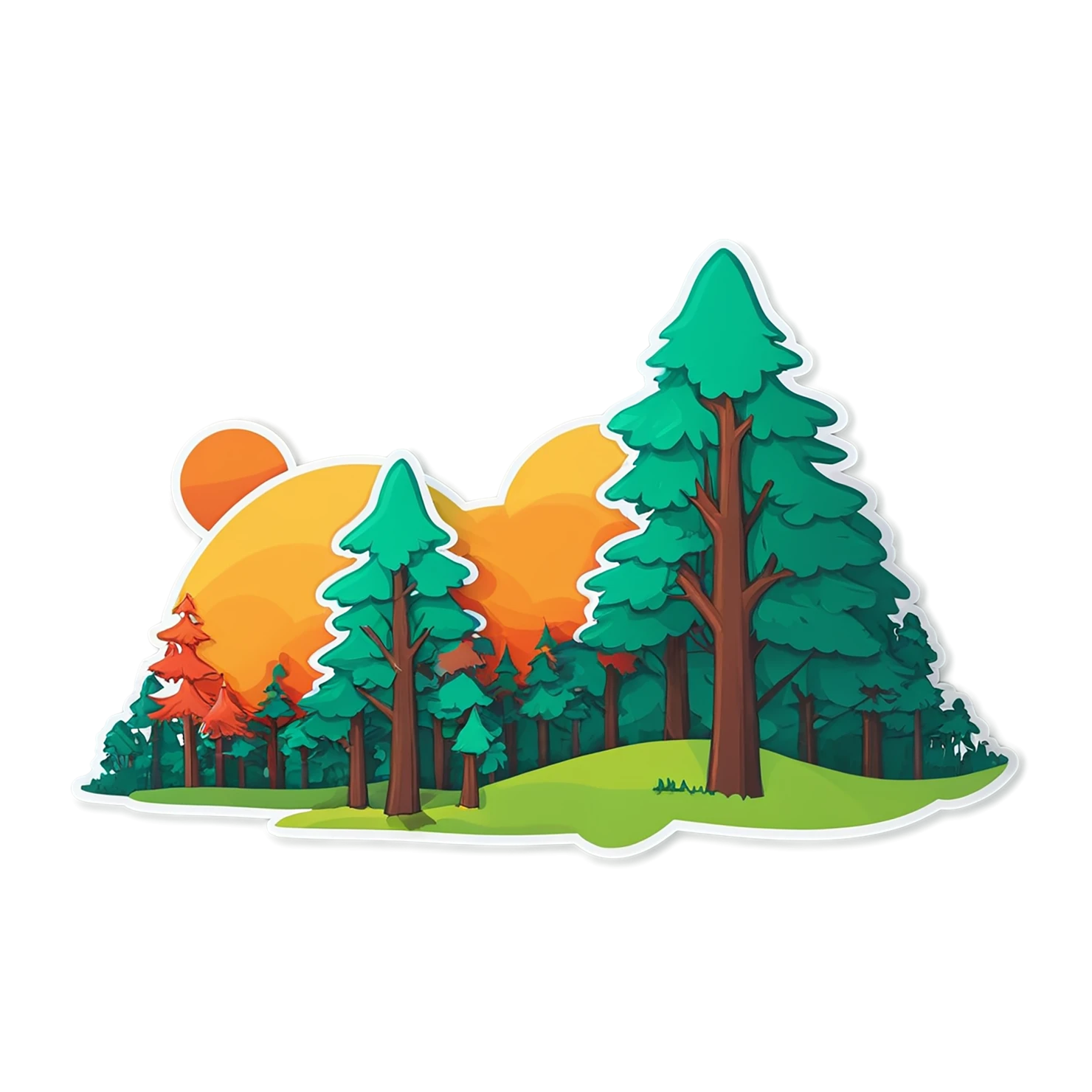 Forest cute sticker isolated on transparent background #16983