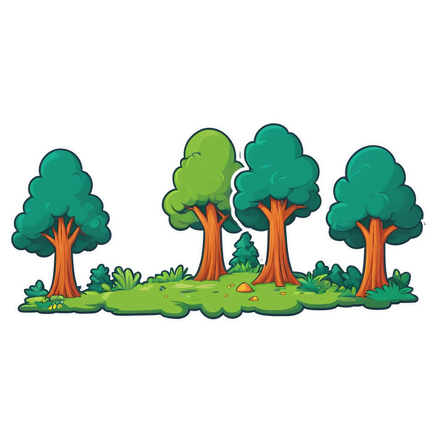 Forest cute sticker isolated on transparent background #16988