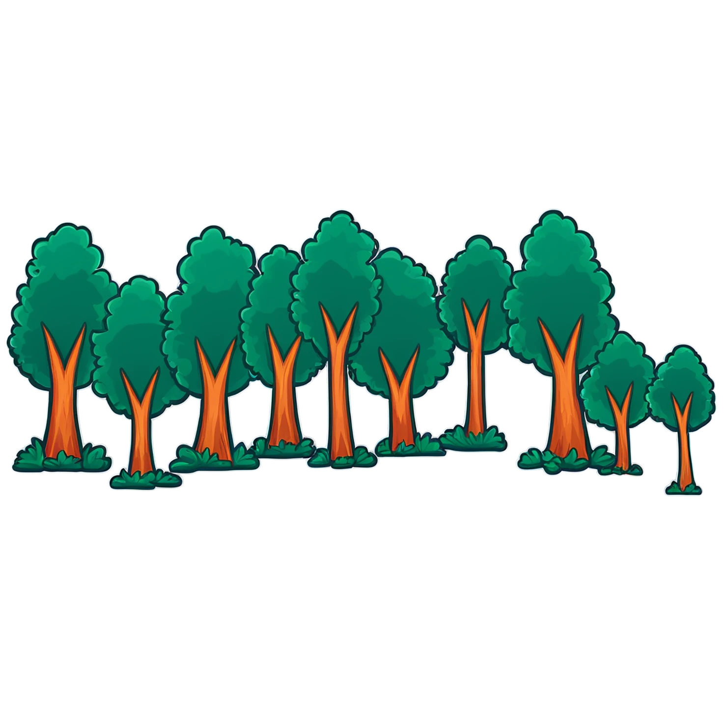 Forest cute sticker isolated on transparent background #16989