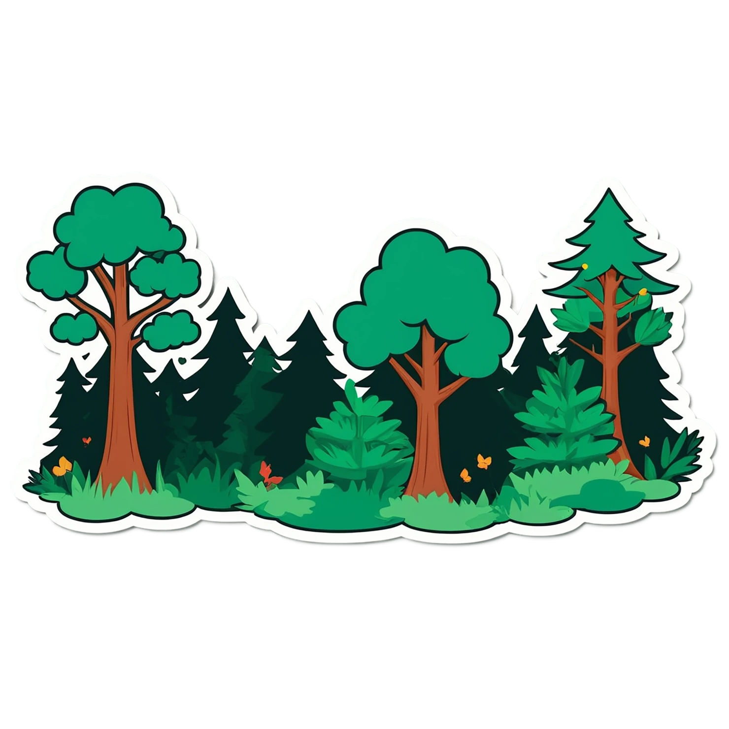 Forest cute sticker isolated on transparent background #16991