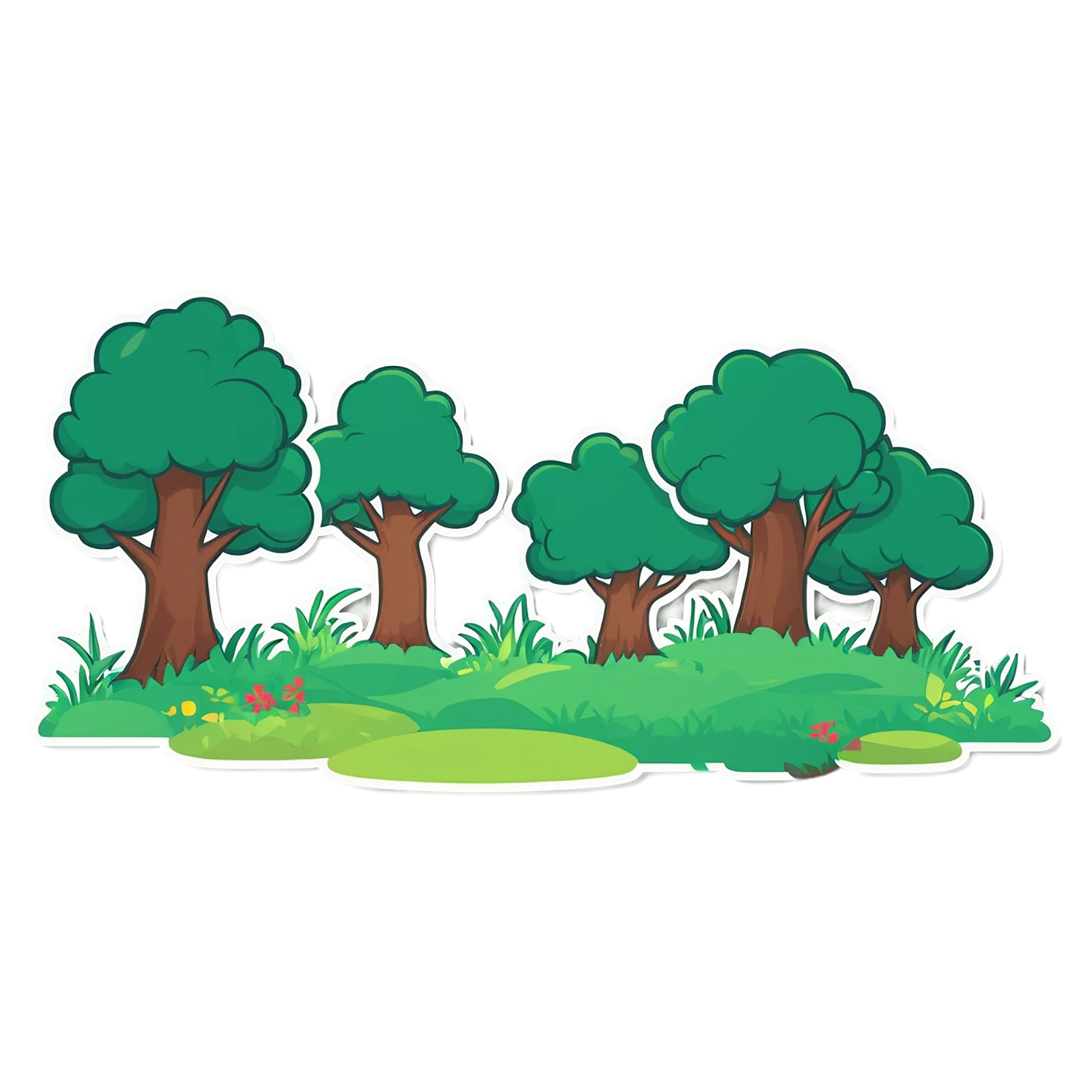 Forest cute sticker isolated on transparent background #17005