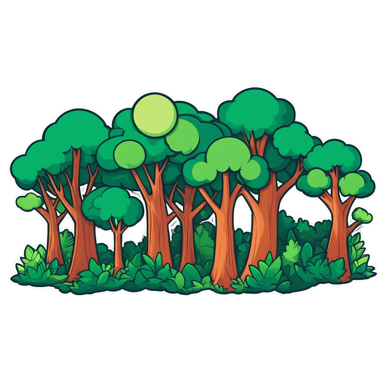 Forest cute sticker isolated on transparent background #17010