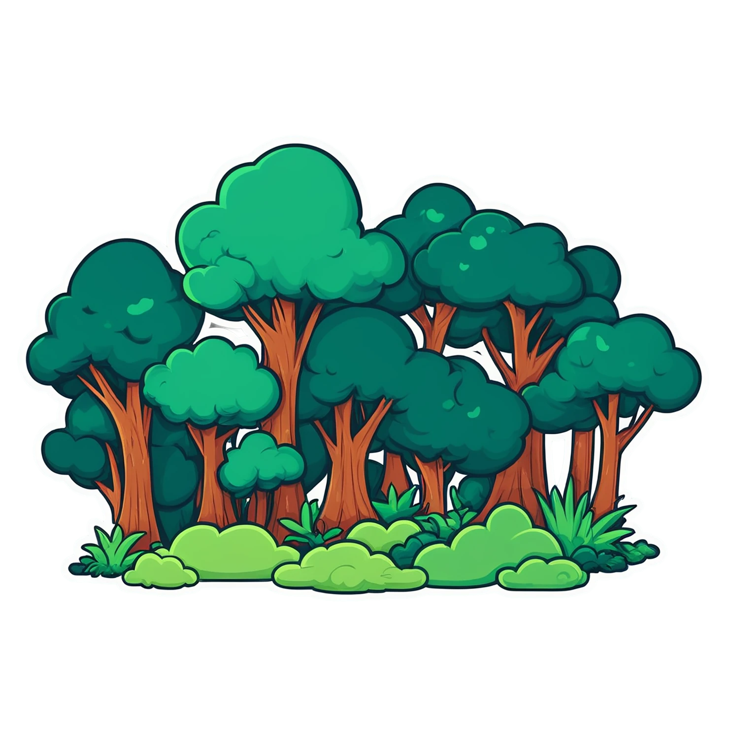 Forest cute sticker isolated on transparent background #17011