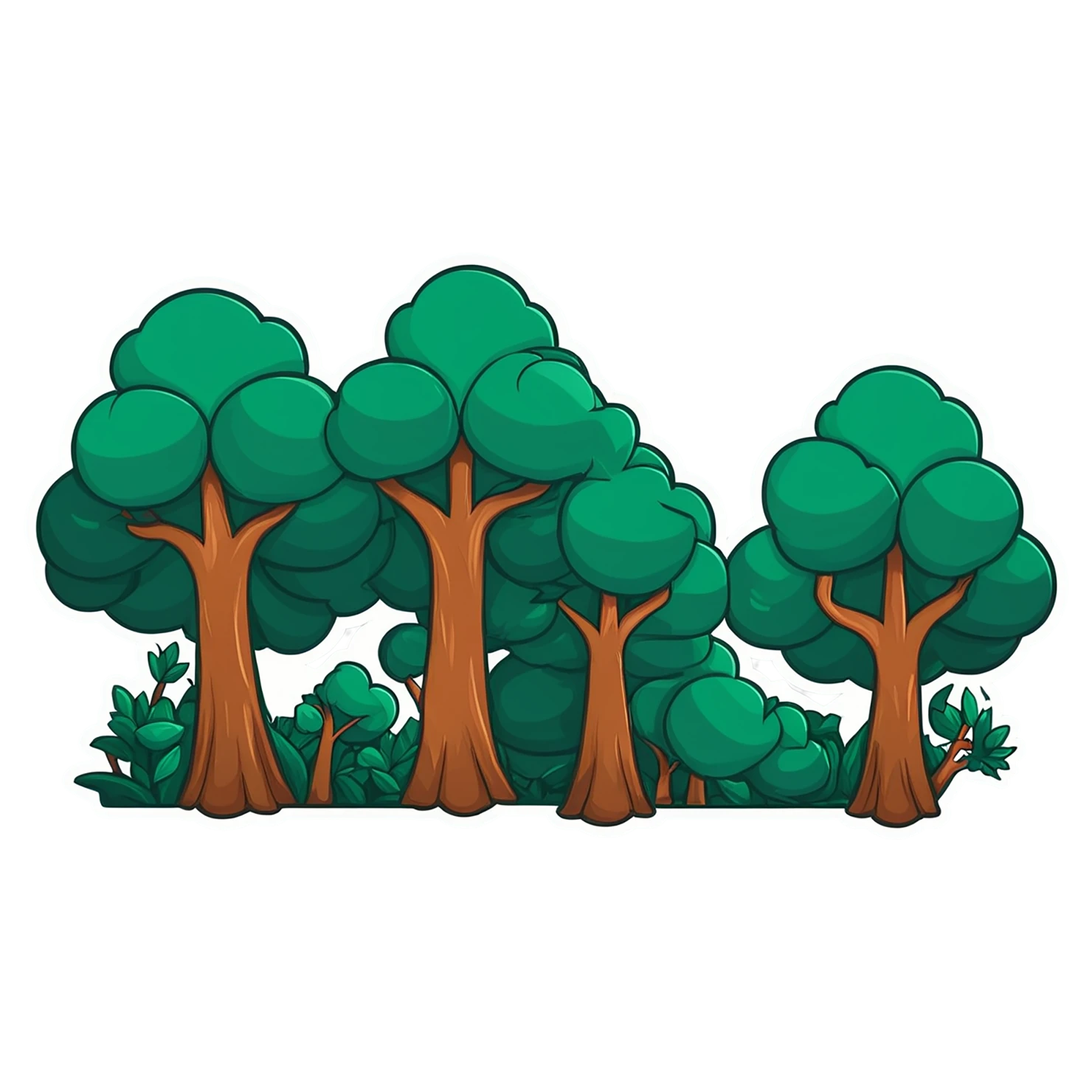 Forest cute sticker isolated on transparent background #17012