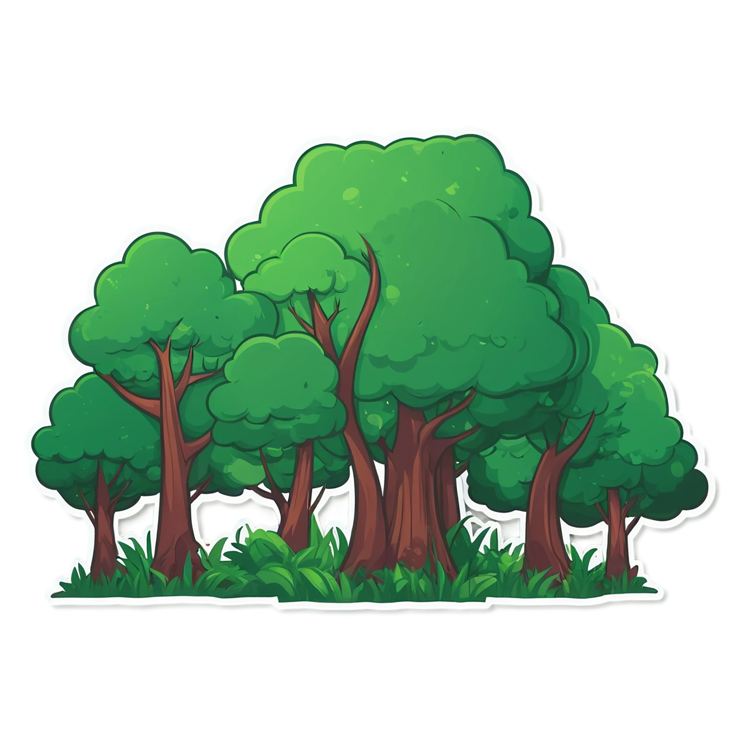 Forest cute sticker isolated on transparent background #17017
