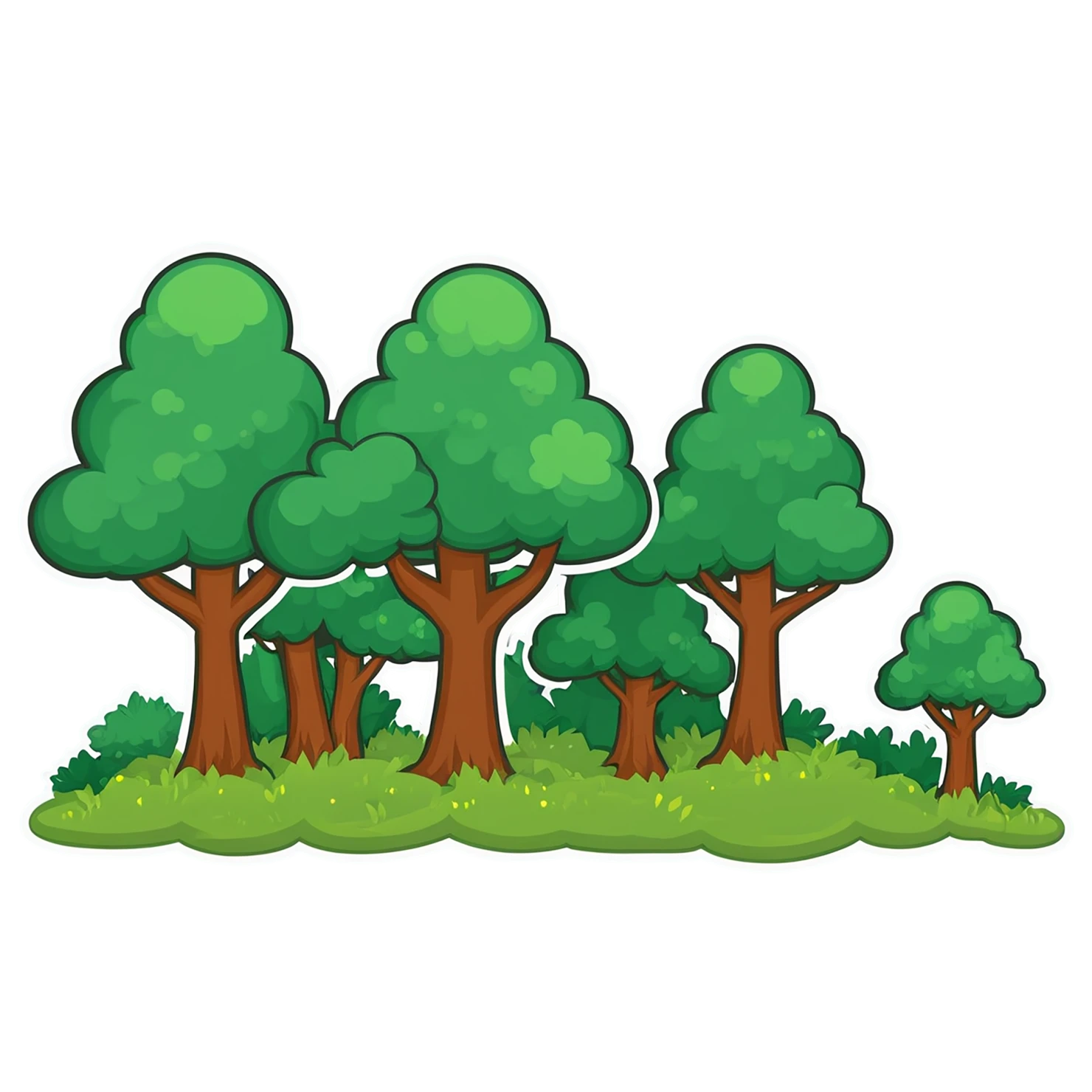 Forest cute sticker isolated on transparent background #17018