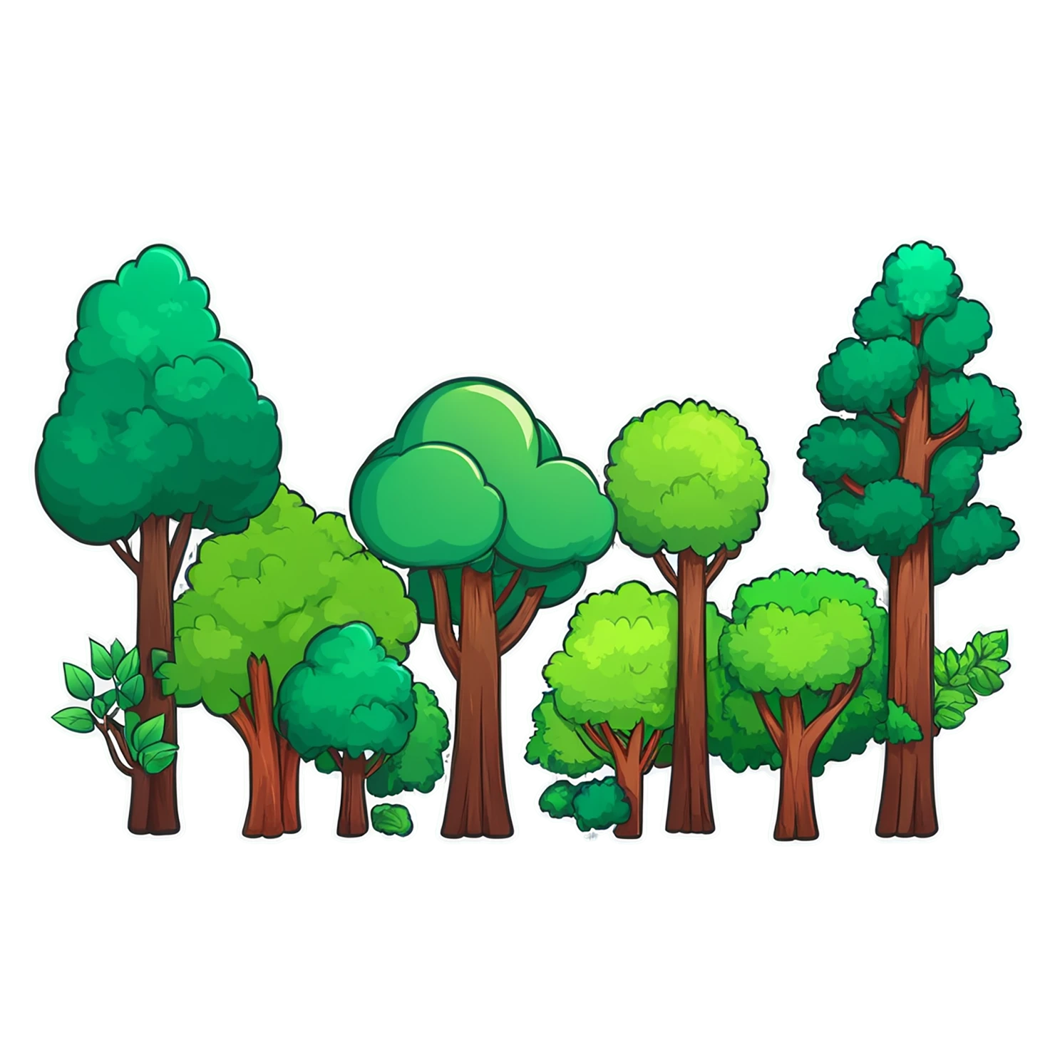 Forest cute sticker isolated on transparent background #17021
