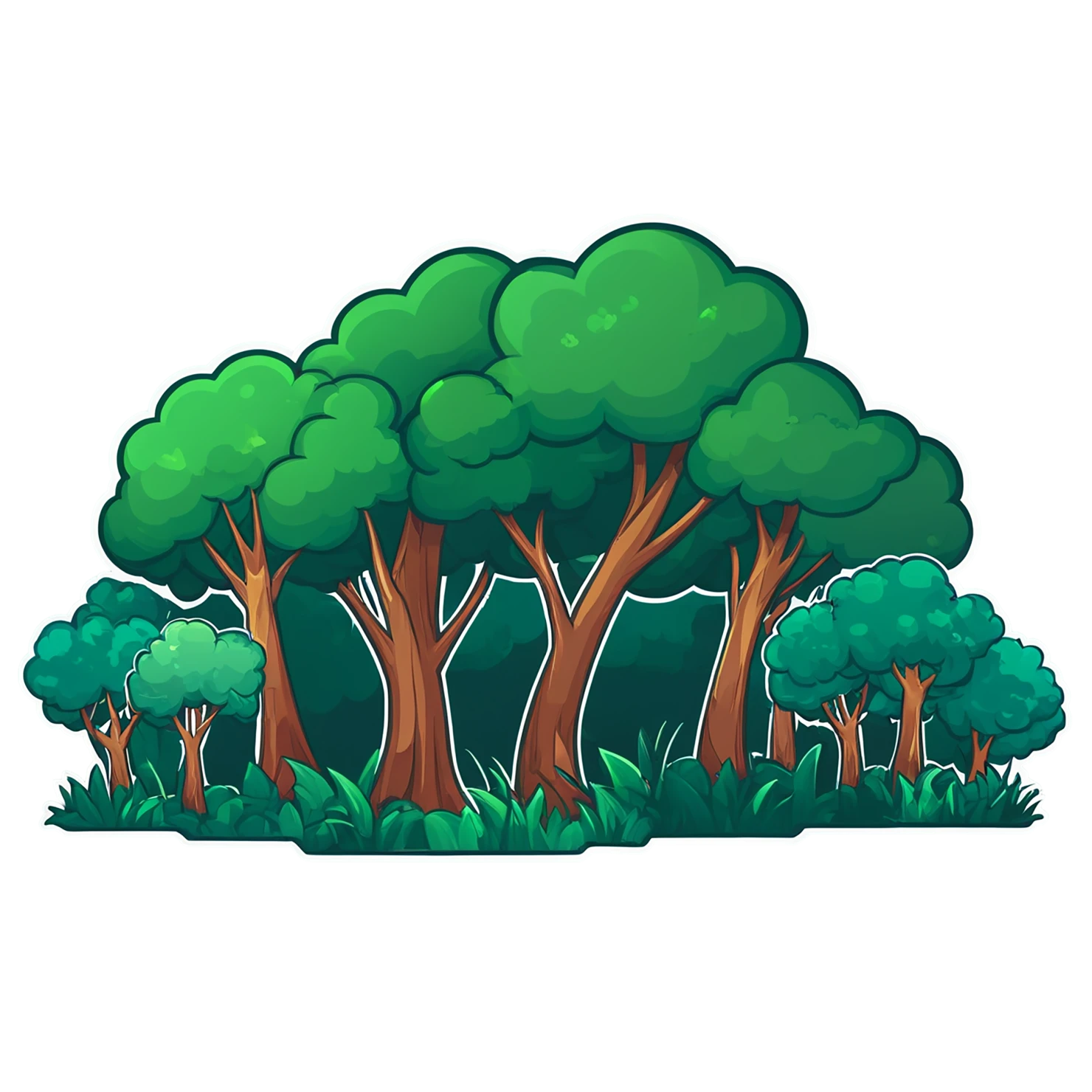 Forest cute sticker isolated on transparent background #17022