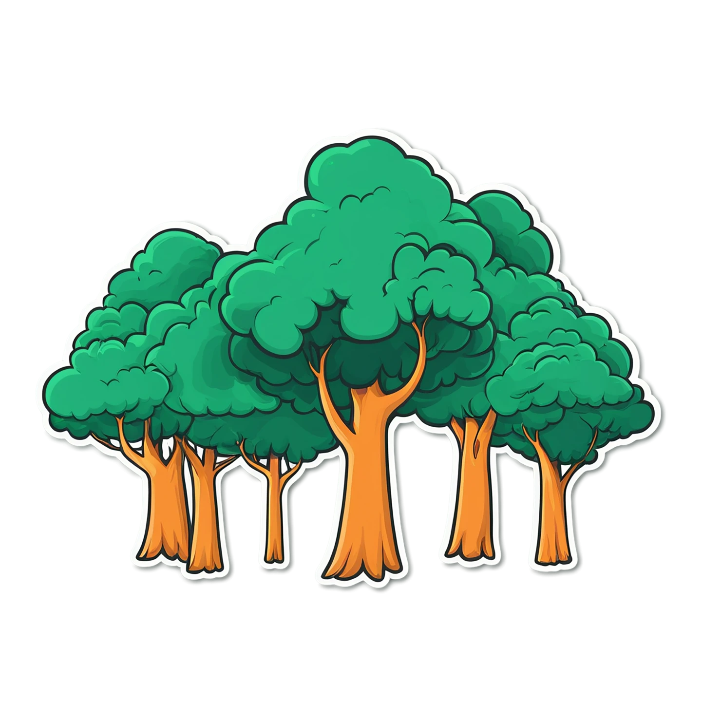 Forest cute sticker isolated on transparent background #17023