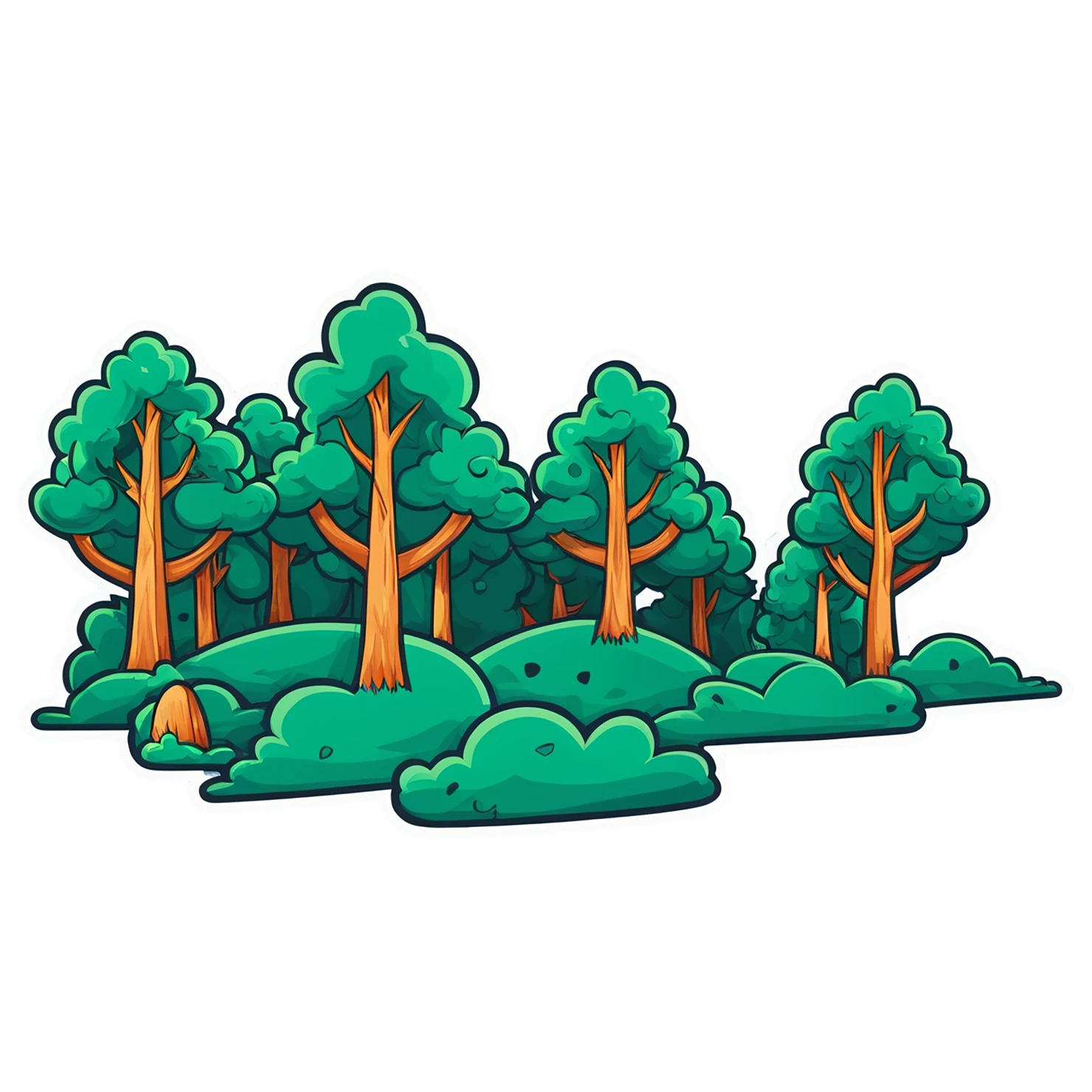 Forest cute sticker isolated on transparent background #17027