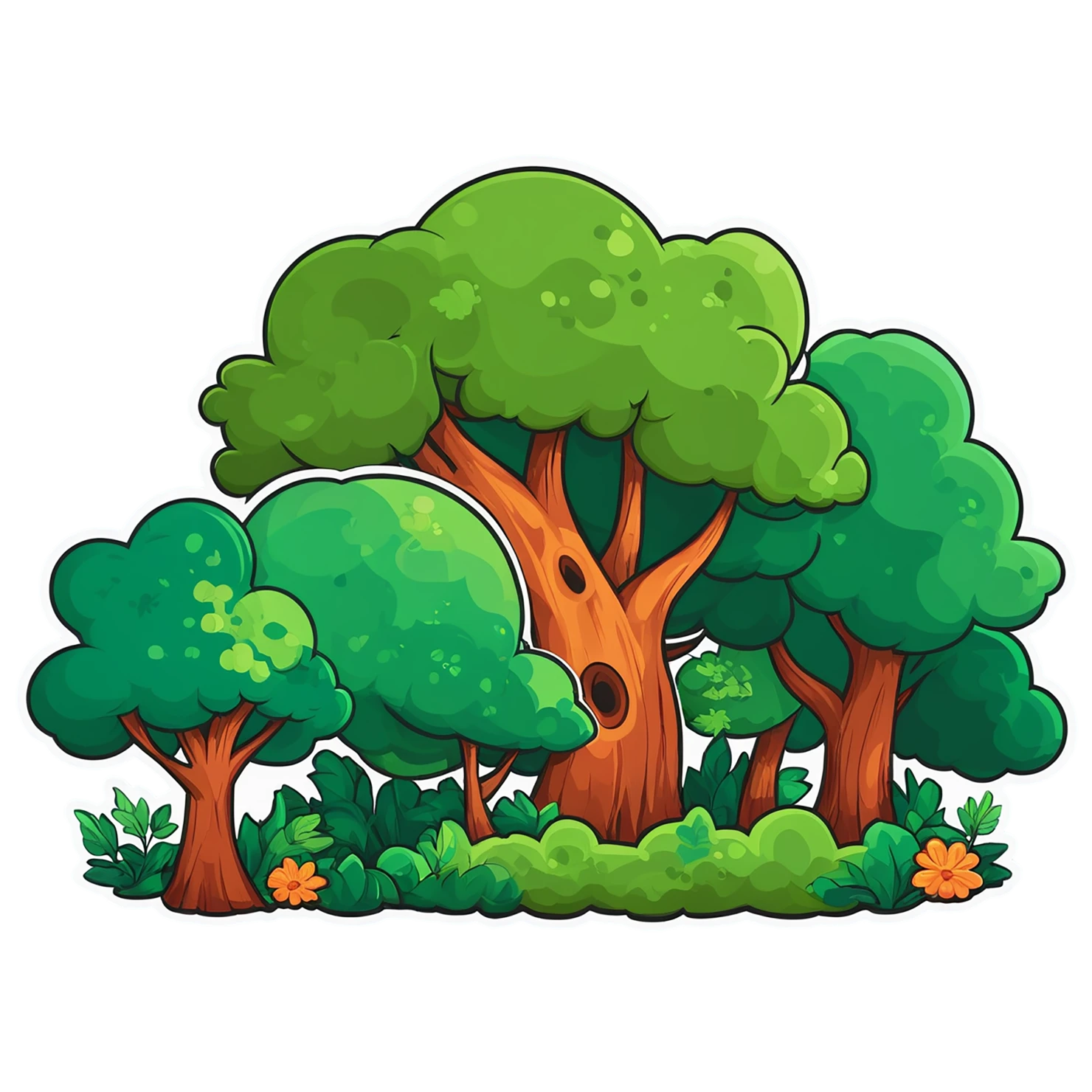 Forest cute sticker isolated on transparent background #17030