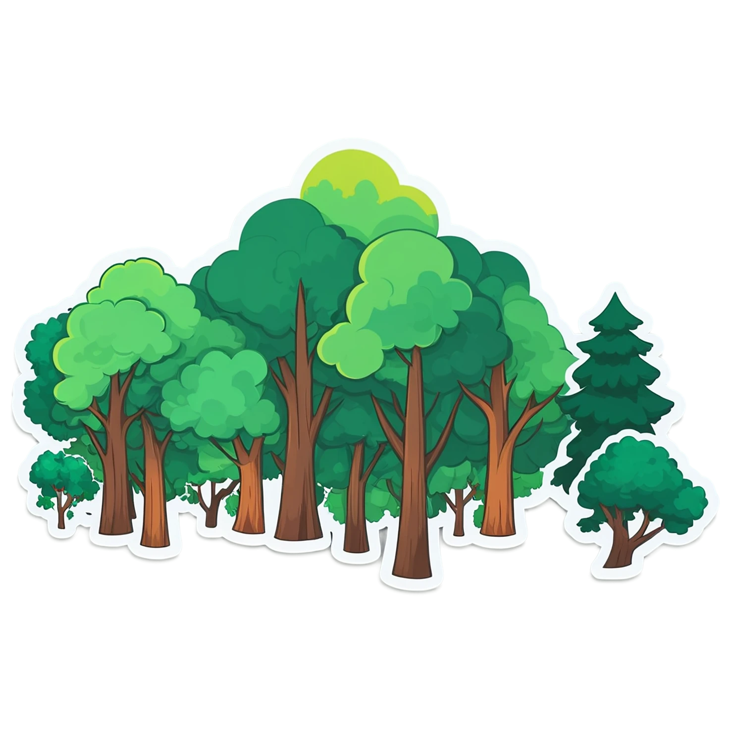 Forest cute sticker isolated on transparent background #17031