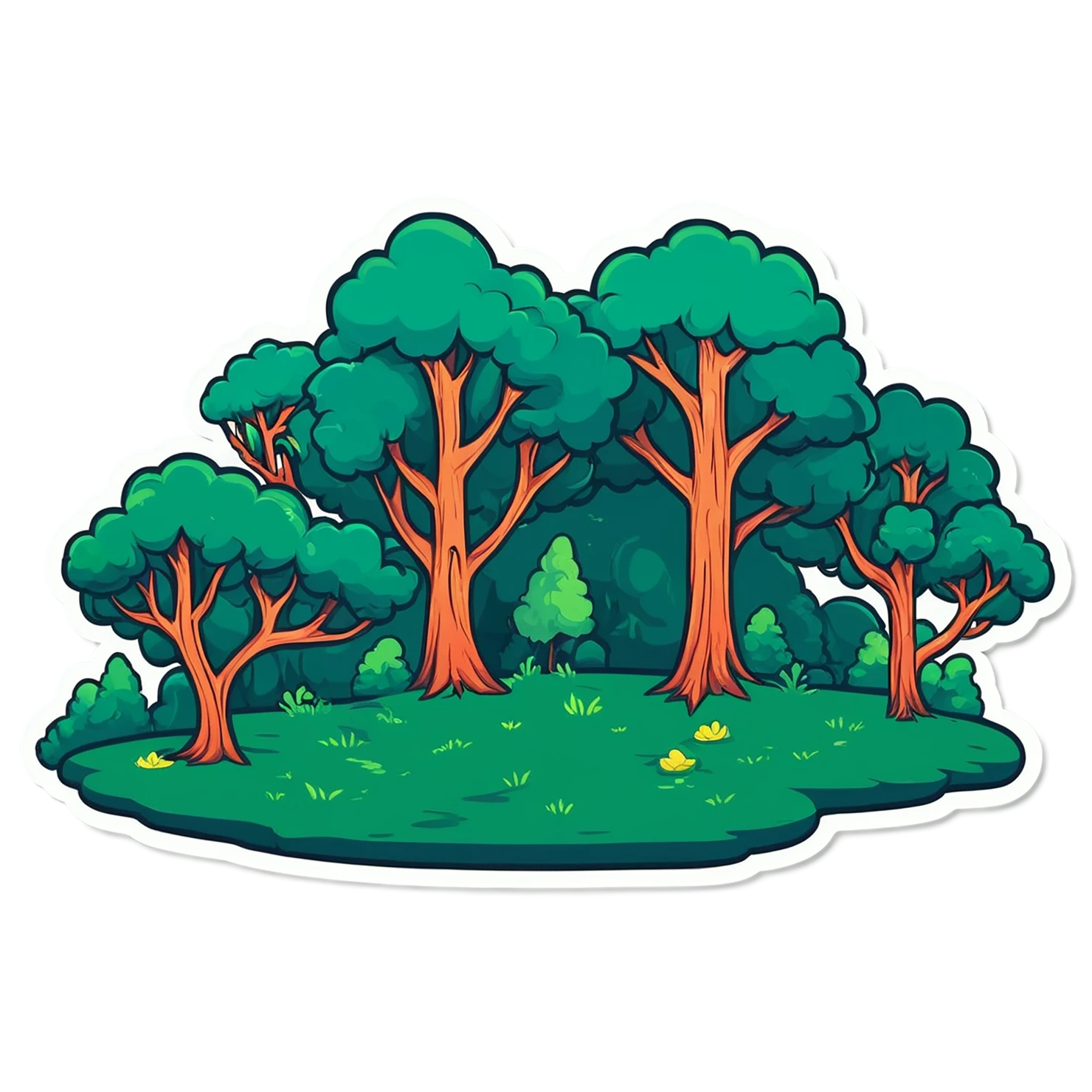 Forest cute sticker isolated on transparent background #17032