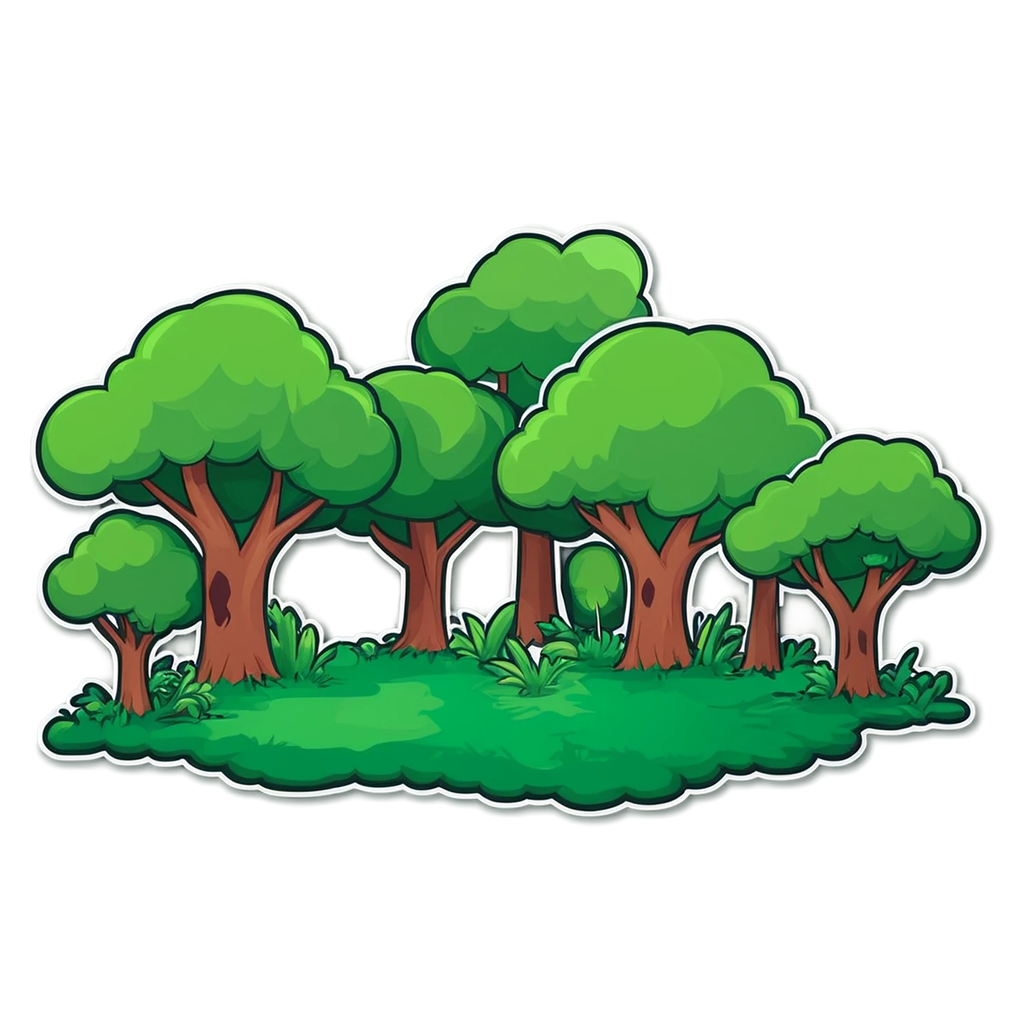 Forest cute sticker isolated on transparent background #17034