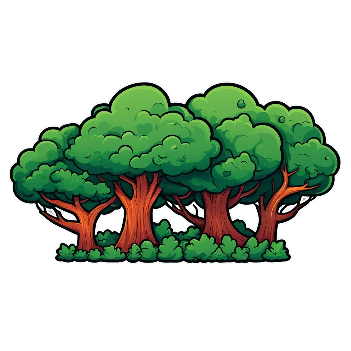 Forest cute sticker isolated on transparent background #17035