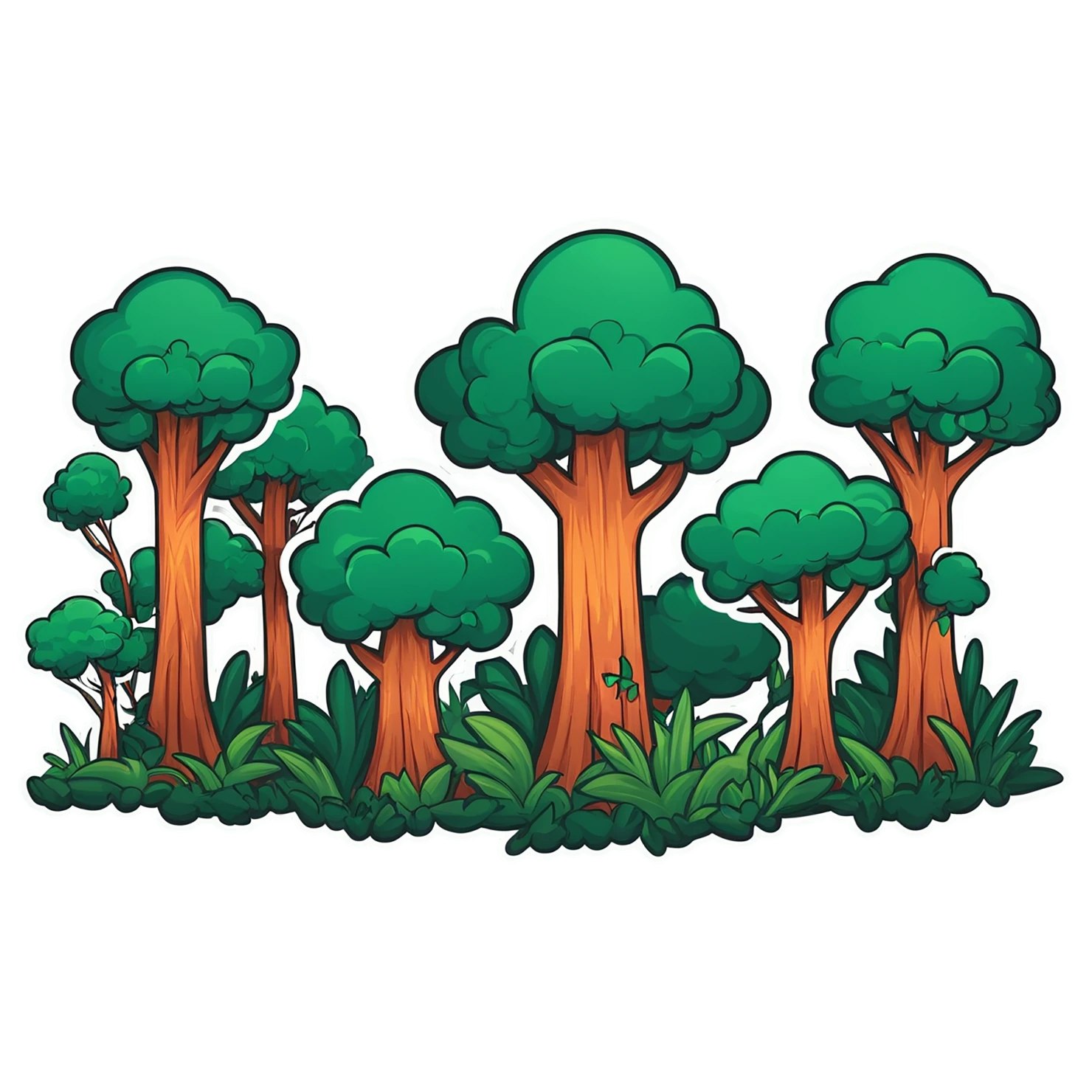 Forest cute sticker isolated on transparent background #17036