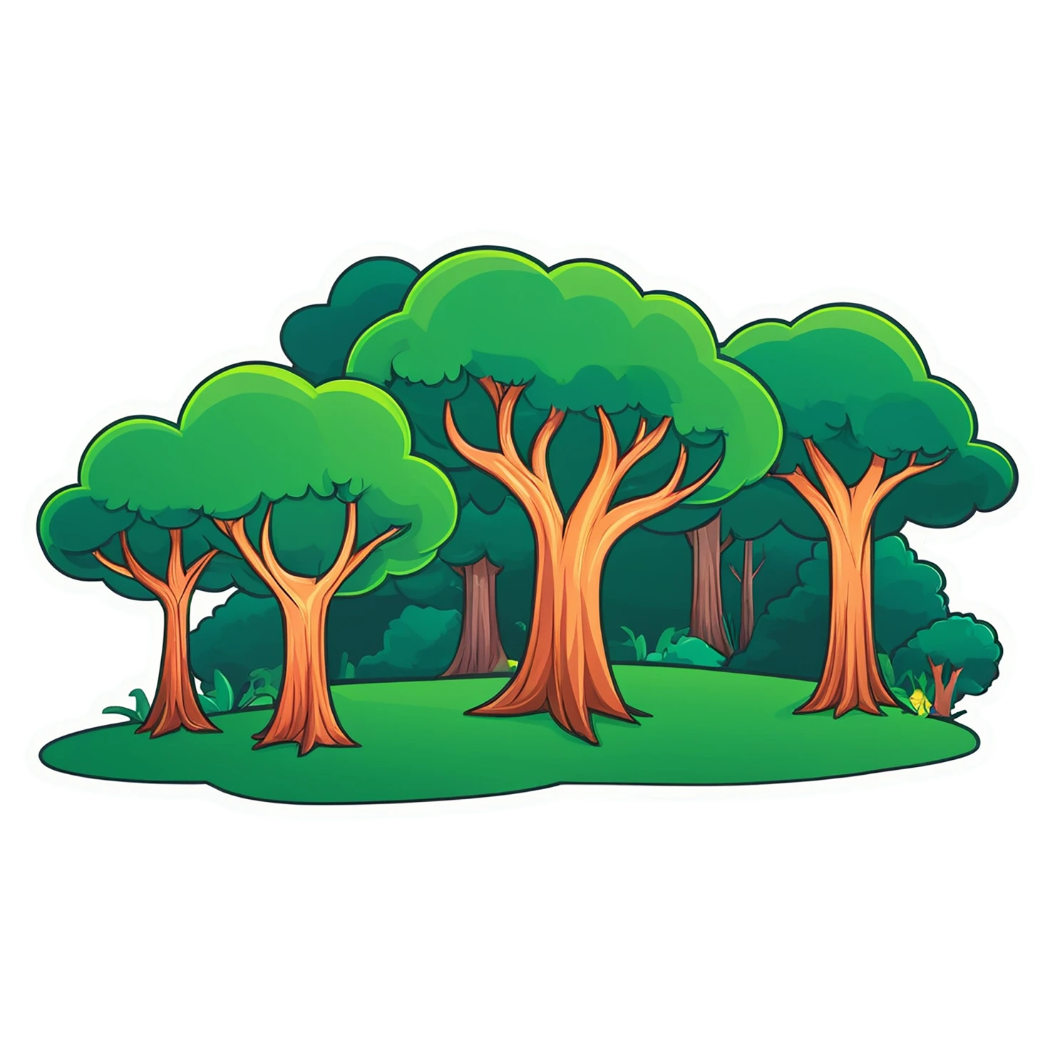 Forest cute sticker isolated on transparent background #17037