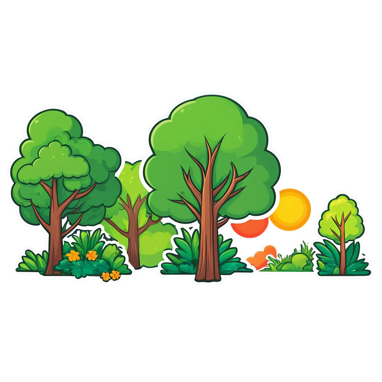 Forest cute sticker isolated on transparent background #17042