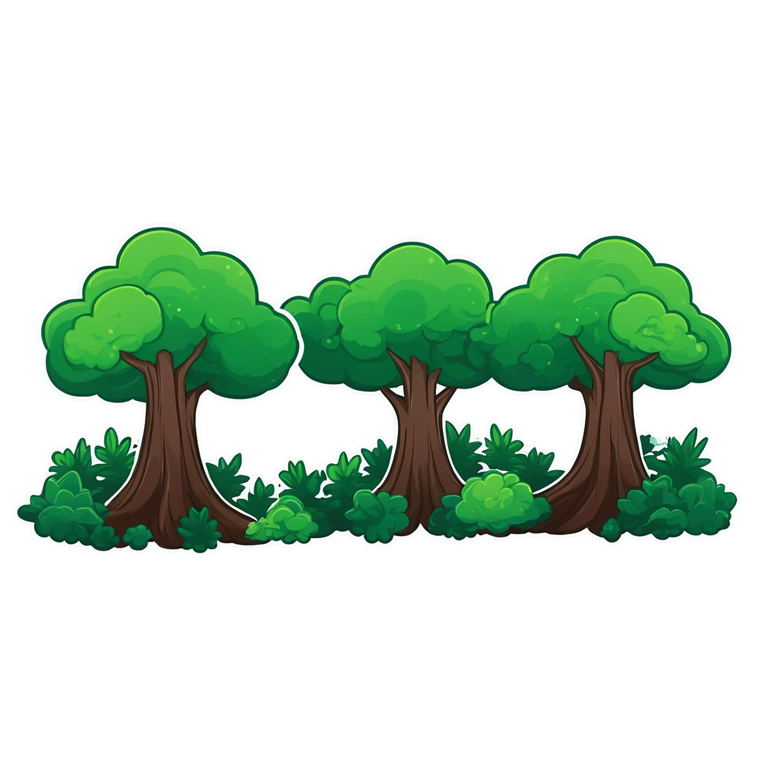 Forest cute sticker isolated on transparent background #17045