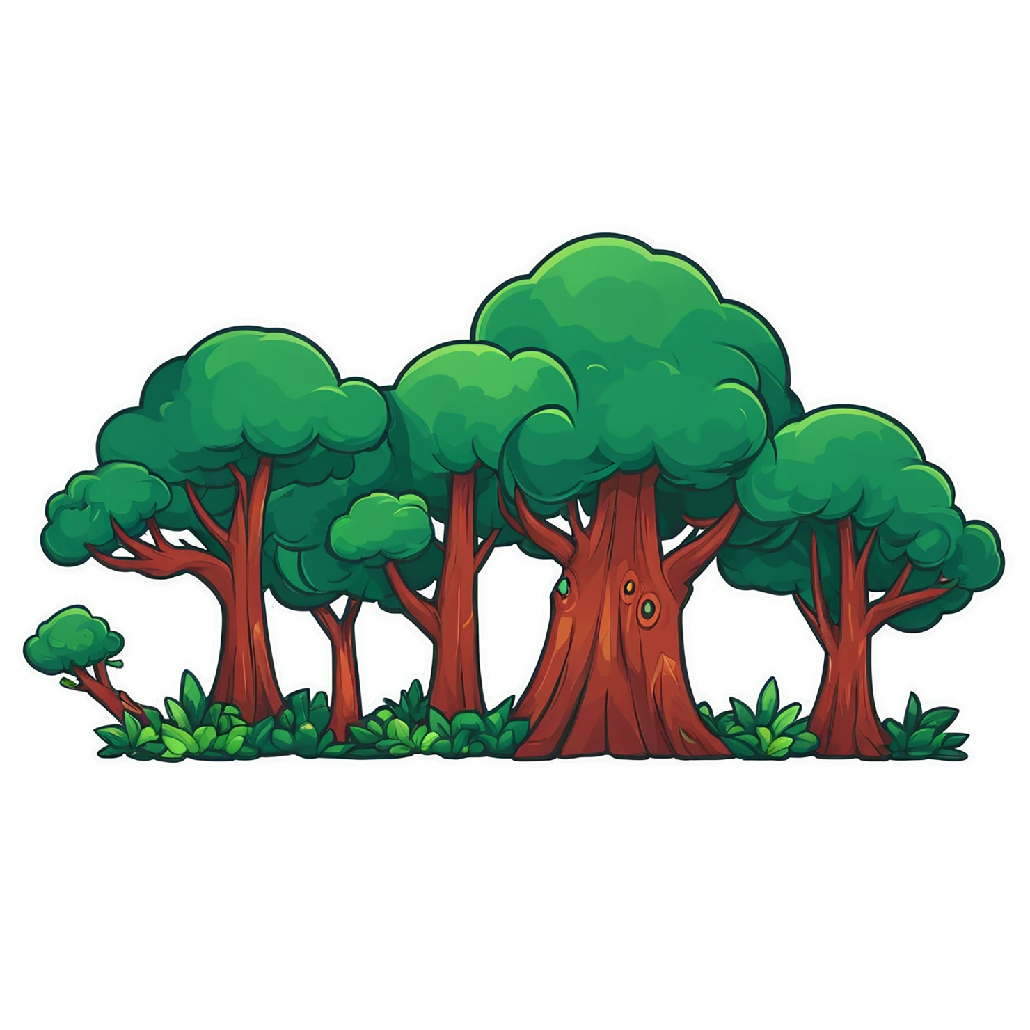 Forest cute sticker isolated on transparent background #17046