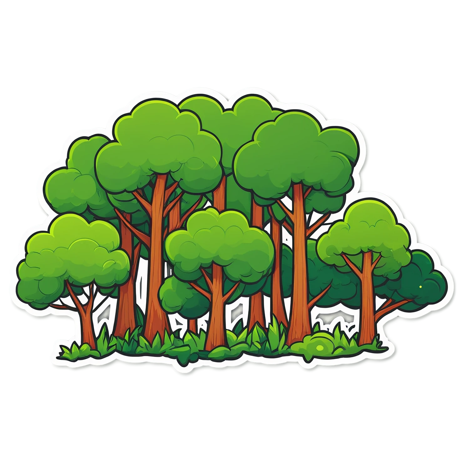 Forest cute sticker isolated on transparent background #17047