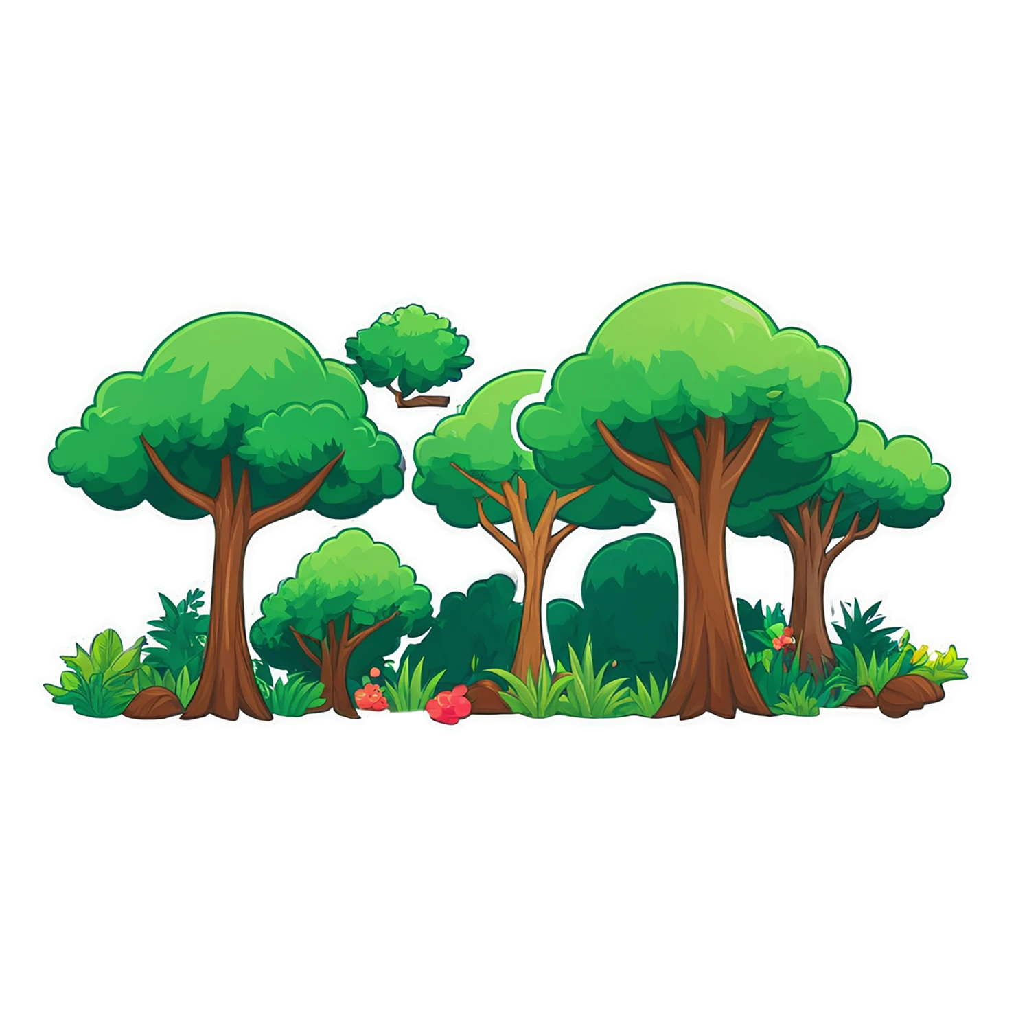 Forest cute sticker isolated on transparent background #17050