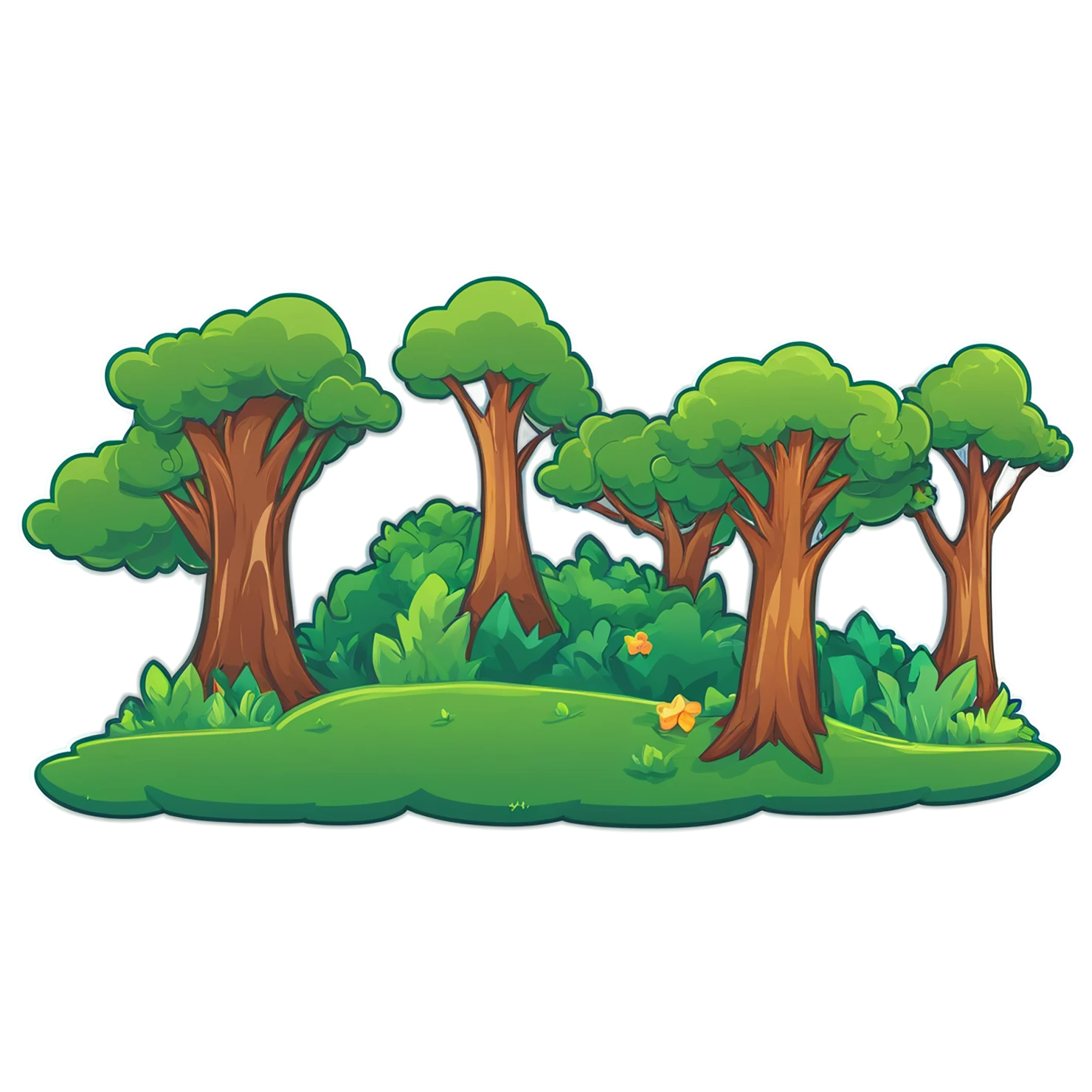 Forest cute sticker isolated on transparent background #17051