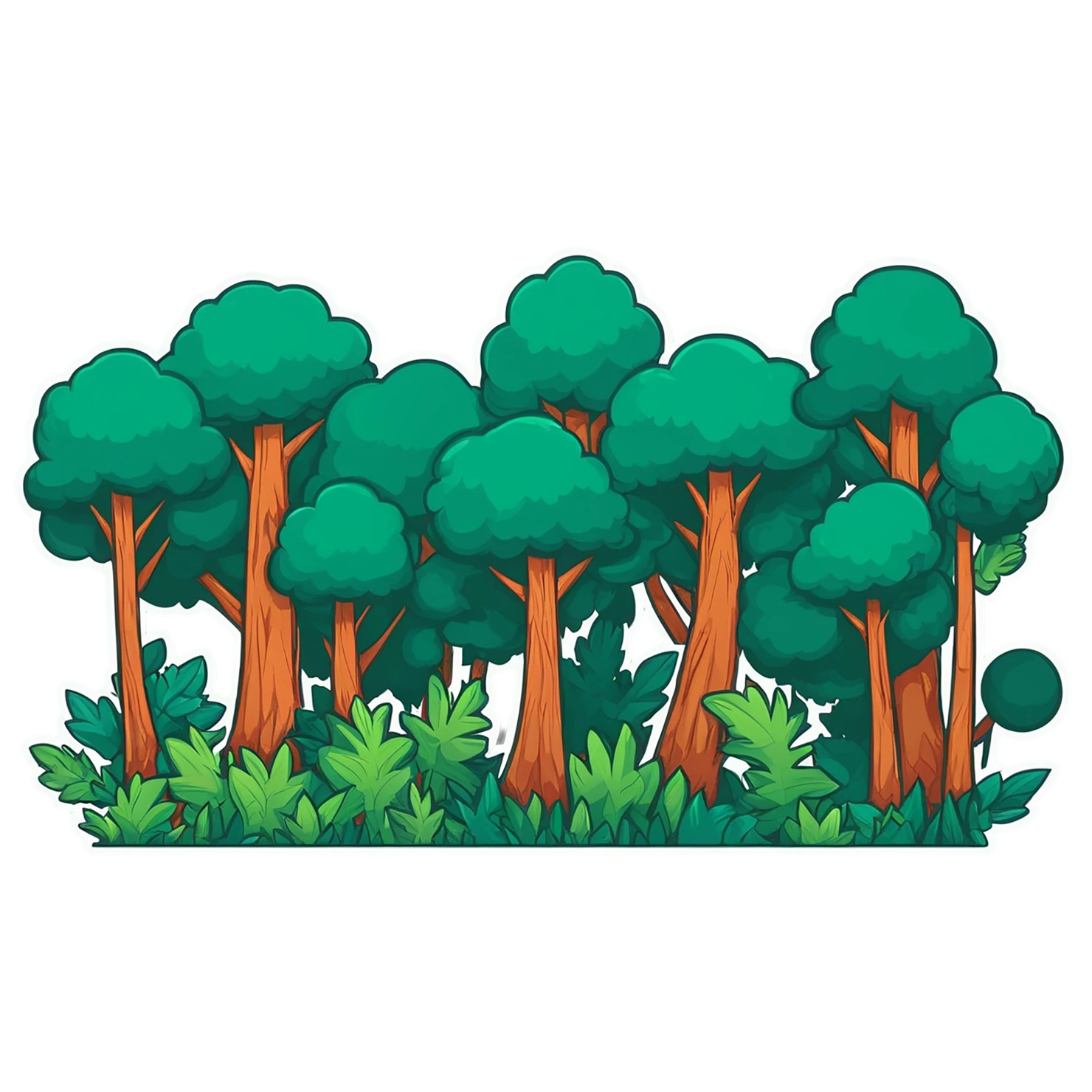 Forest cute sticker isolated on transparent background #17055