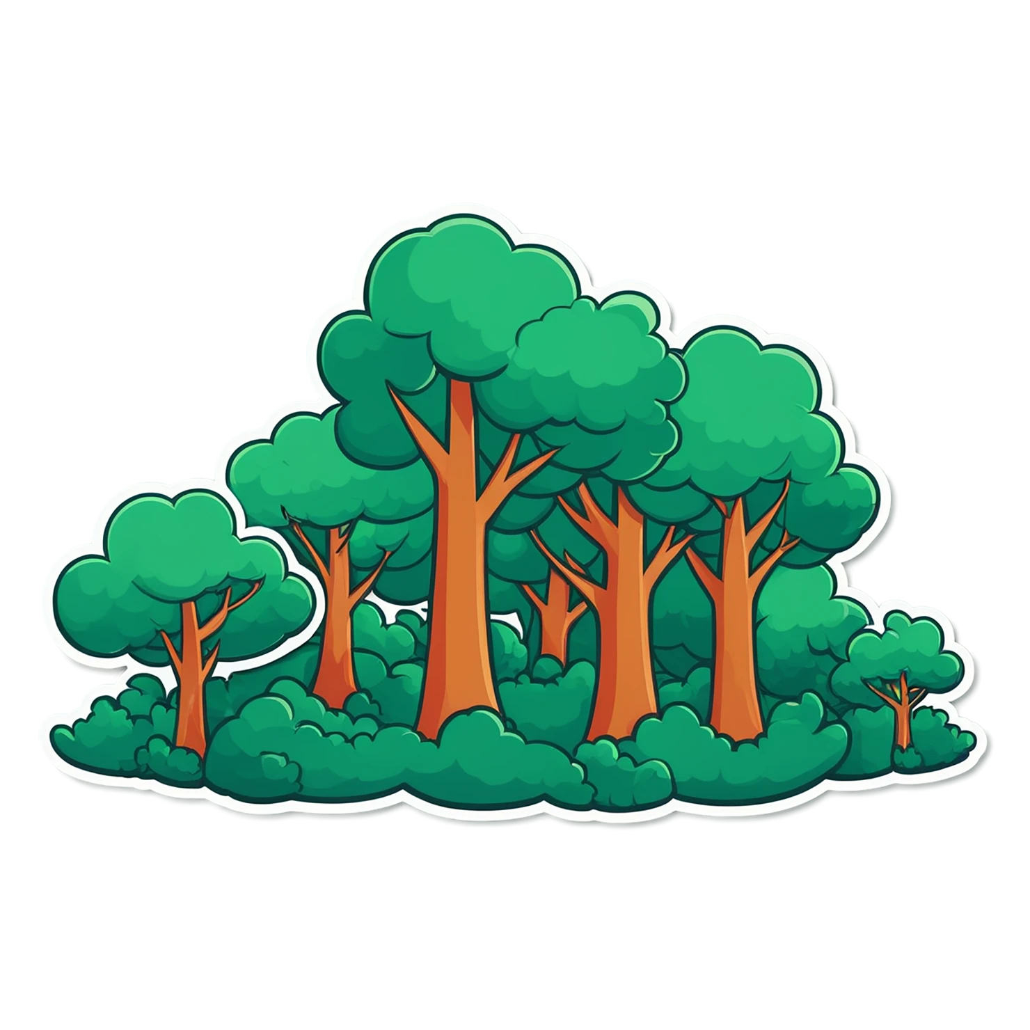 Forest cute sticker isolated on transparent background #17056