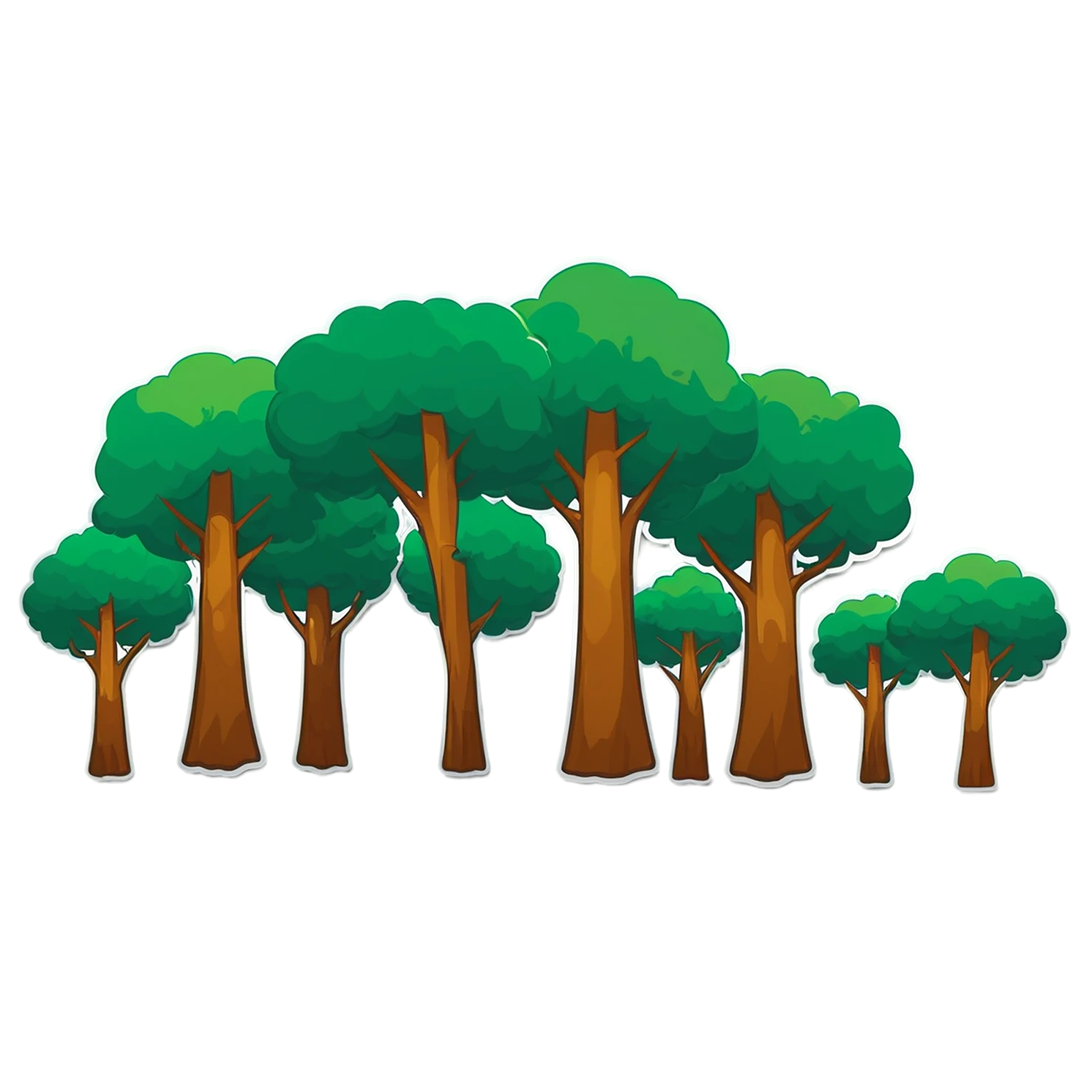 Forest cute sticker isolated on transparent background #17058