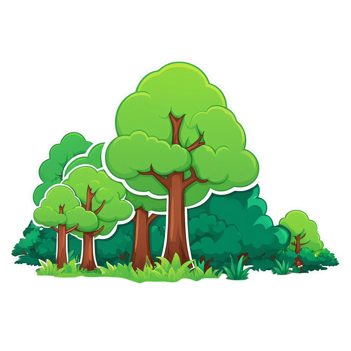 Forest cute sticker isolated on transparent background #17059