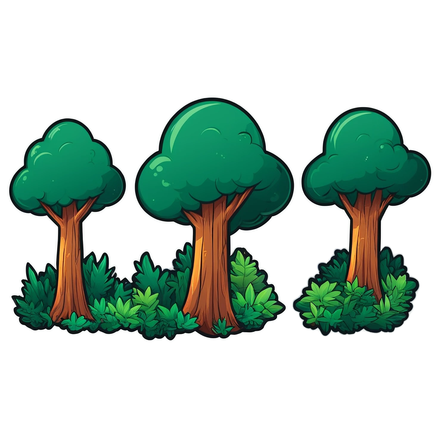 Forest cute sticker isolated on transparent background #17060
