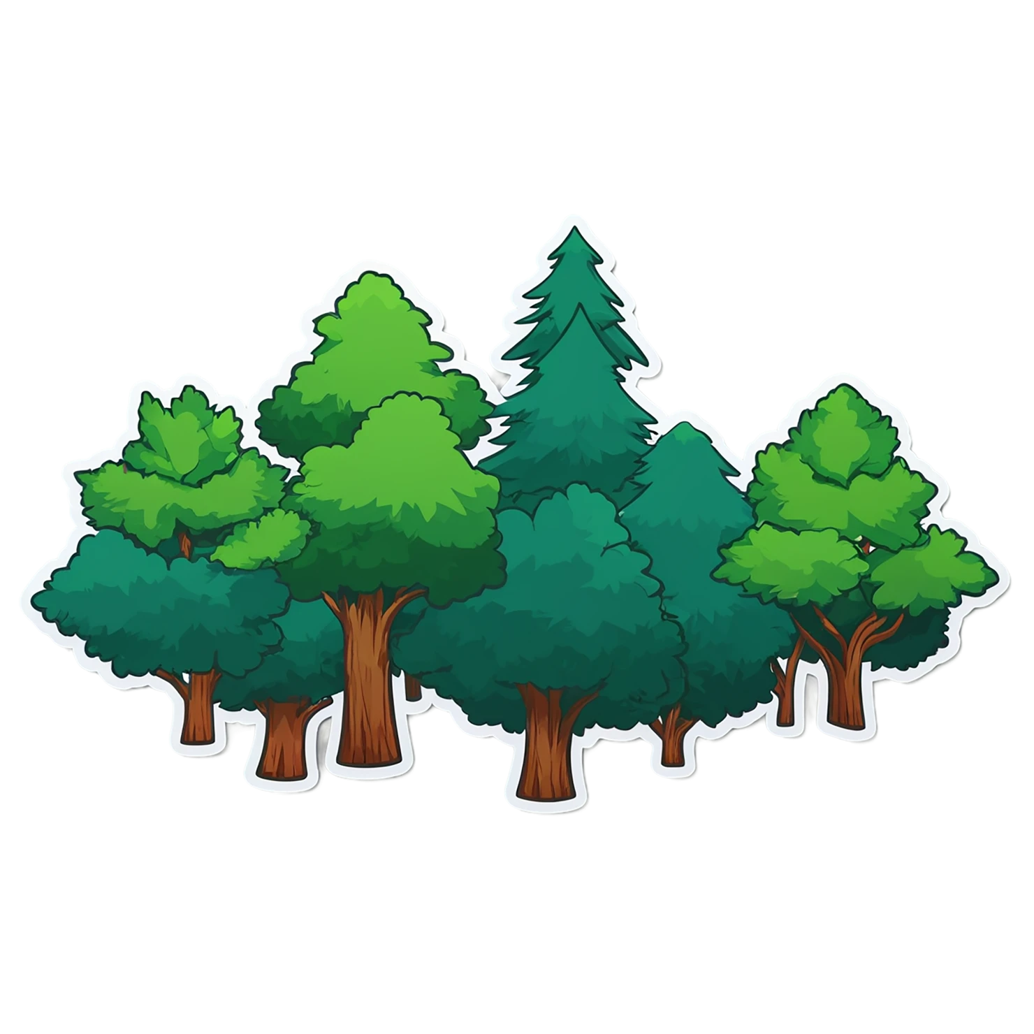 Forest cute sticker isolated on transparent background #17061