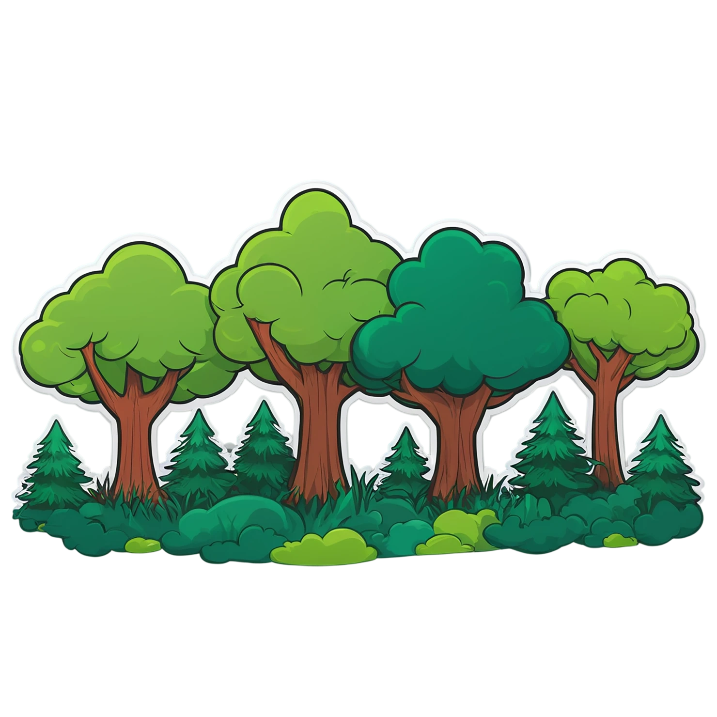 Forest cute sticker isolated on transparent background #17062