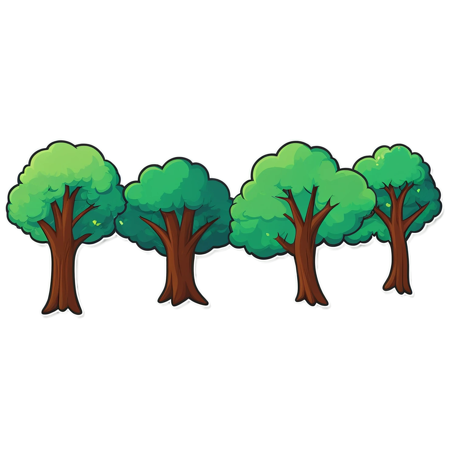 Forest cute sticker isolated on transparent background #17063