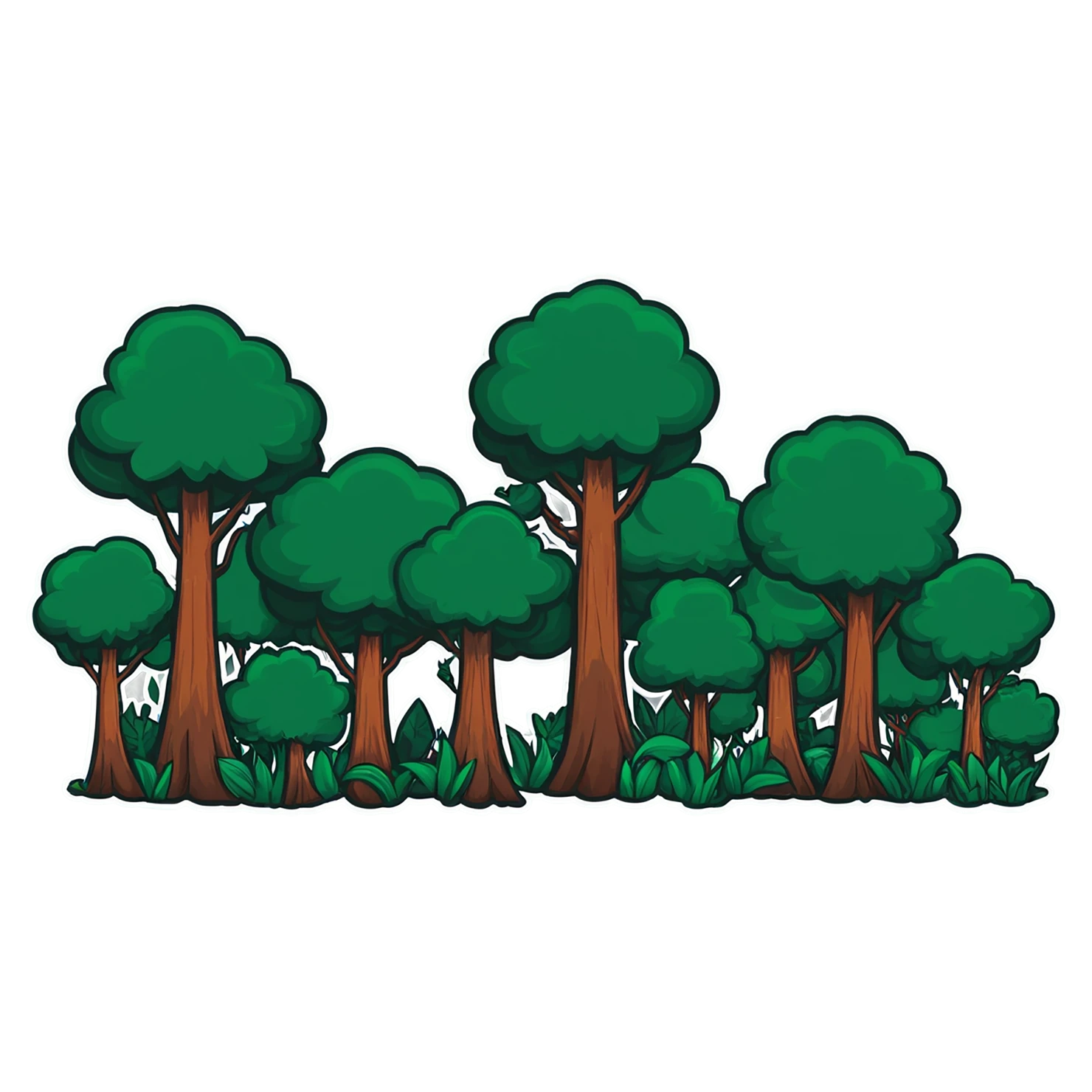 Forest cute sticker isolated on transparent background #17064