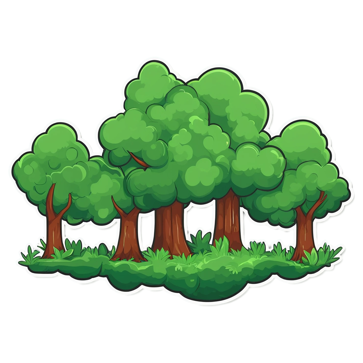 Forest cute sticker isolated on transparent background #17068