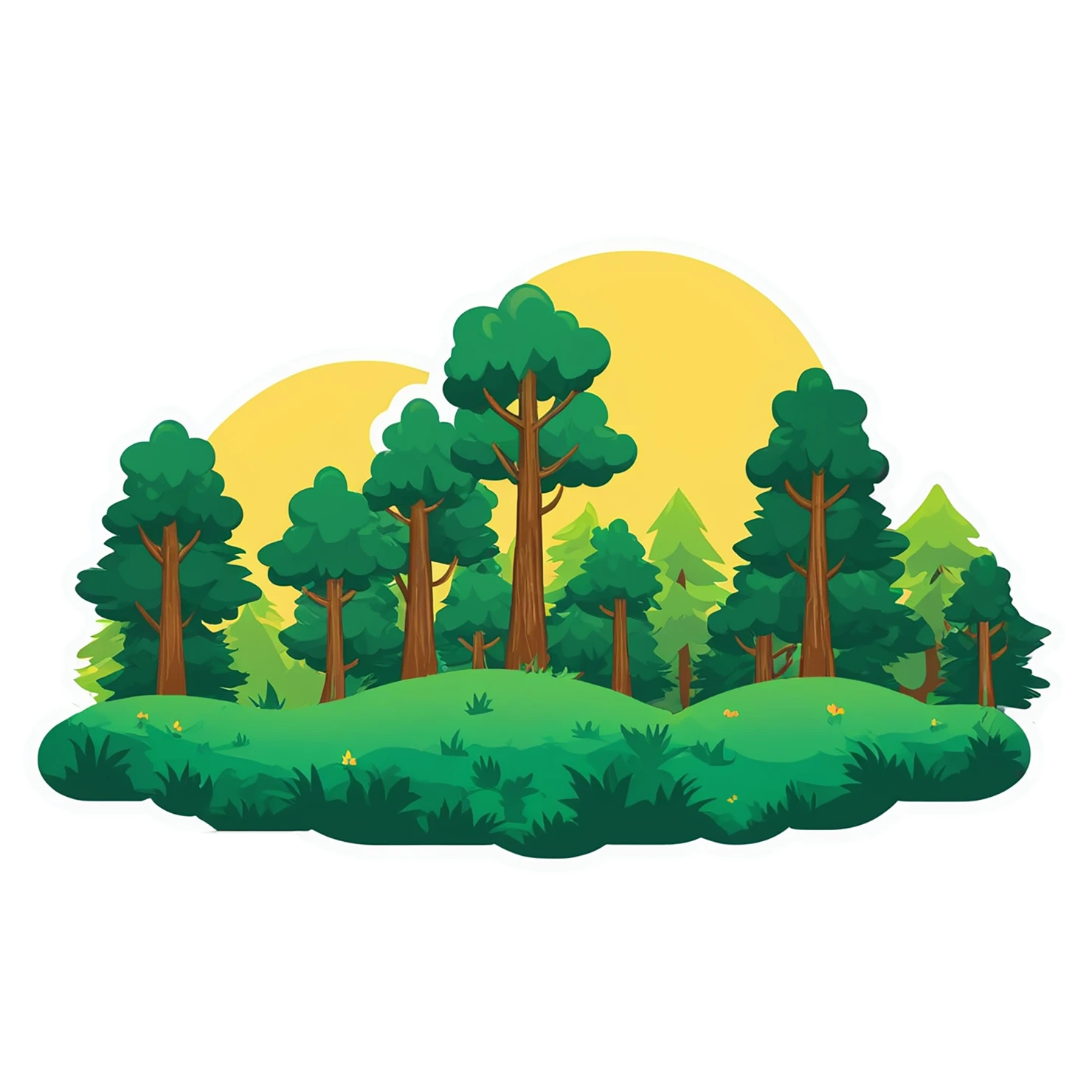 Forest cute sticker isolated on transparent background #17071