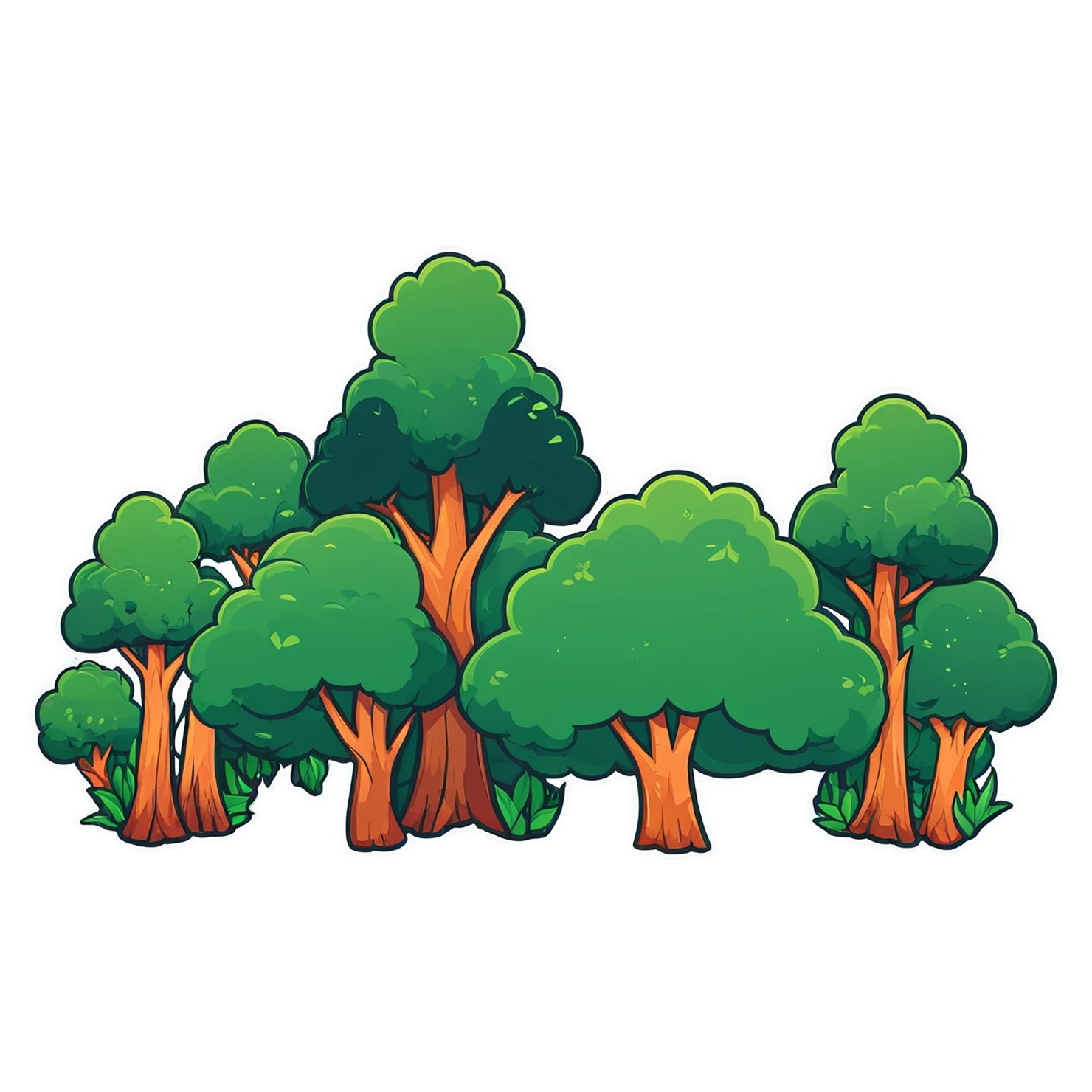 Forest cute sticker isolated on transparent background #17072