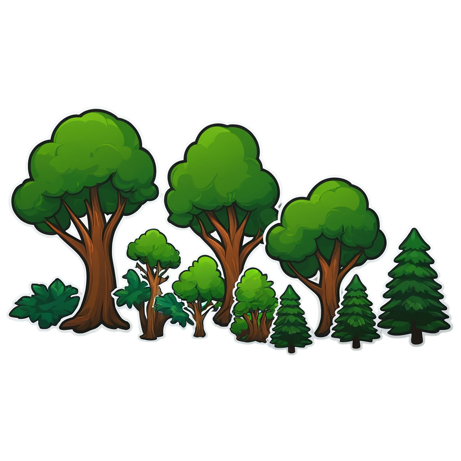 Forest cute sticker isolated on transparent background #17073