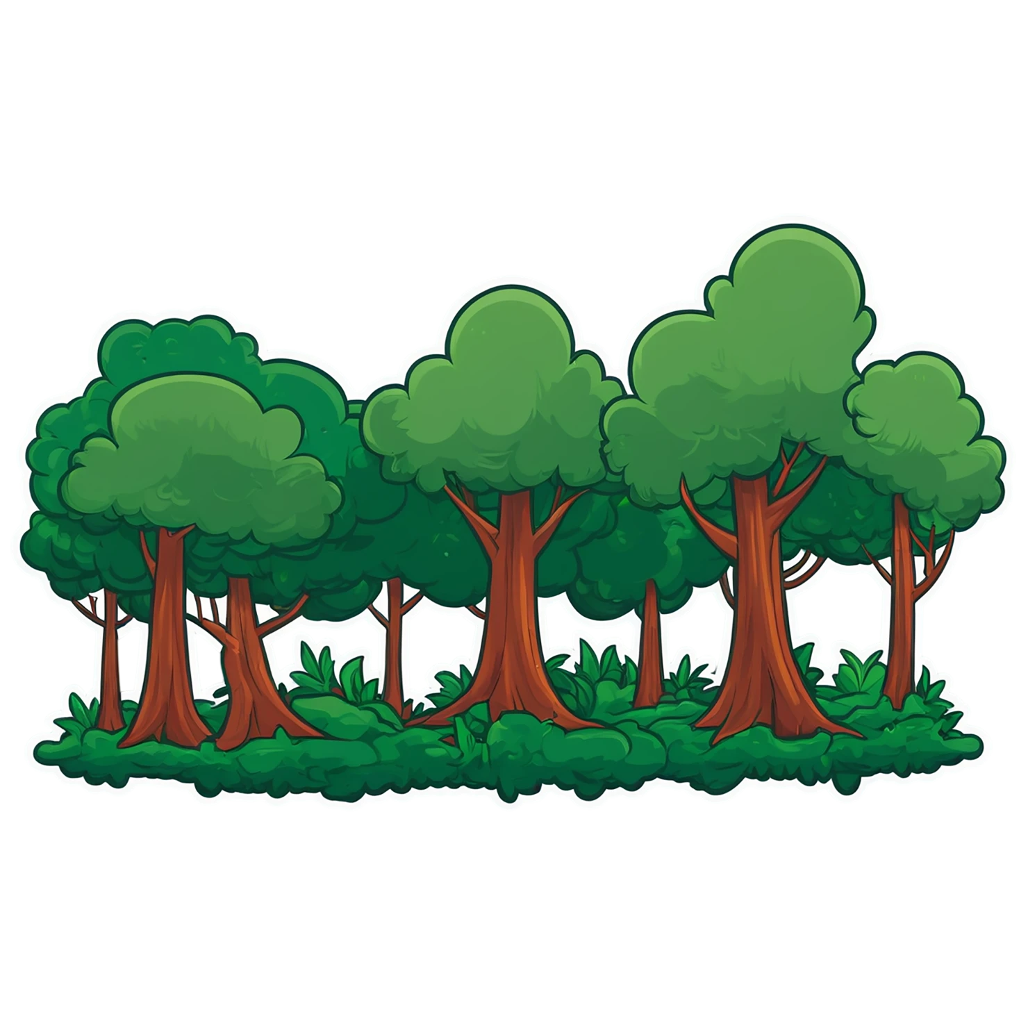 Forest cute sticker isolated on transparent background #17076
