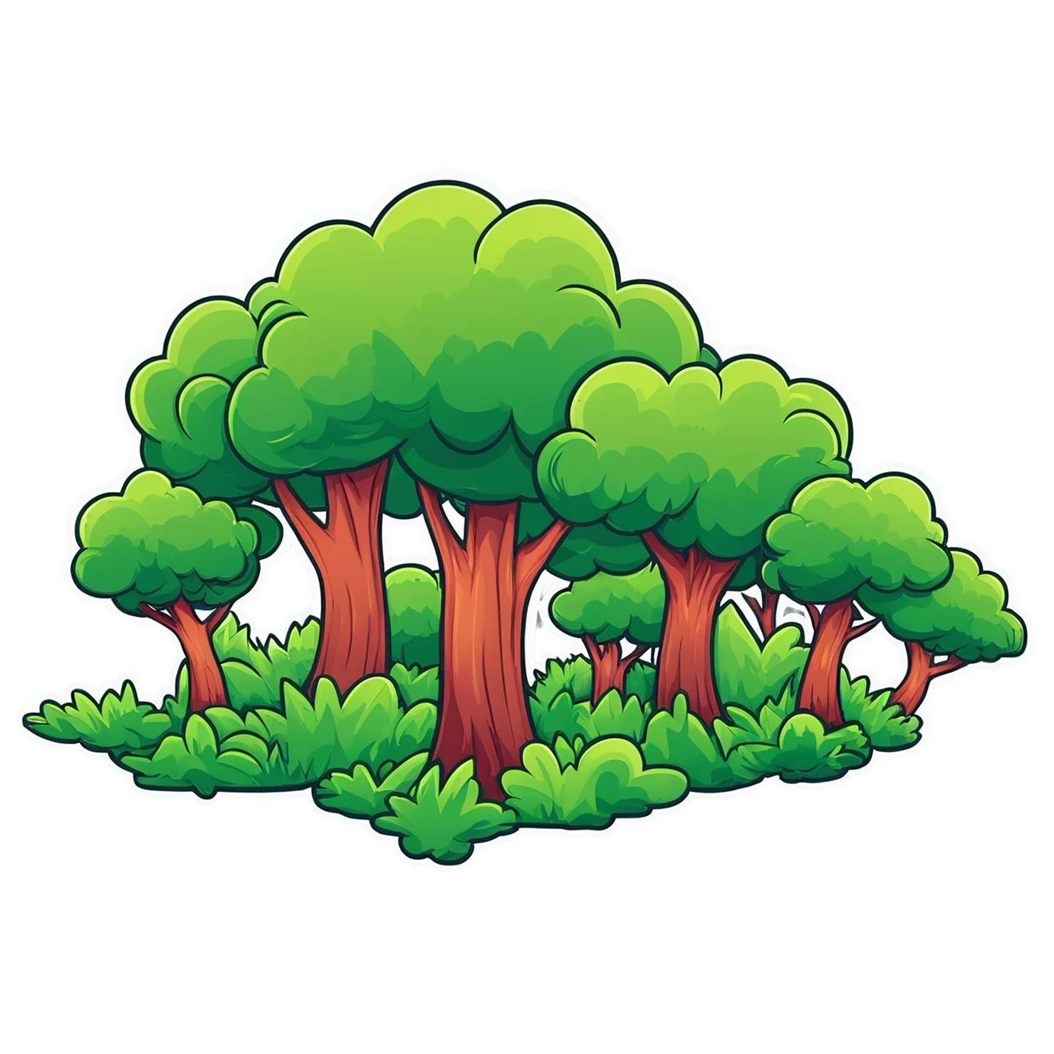Forest cute sticker isolated on transparent background #17077