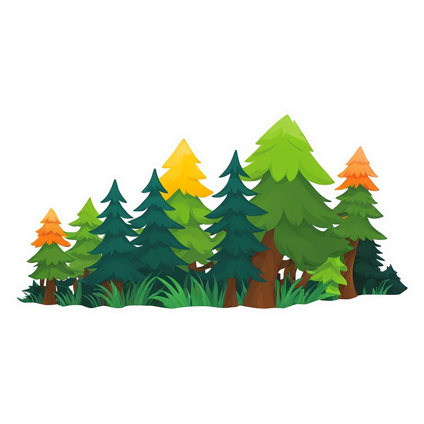 Forest cute sticker isolated on transparent background #17079