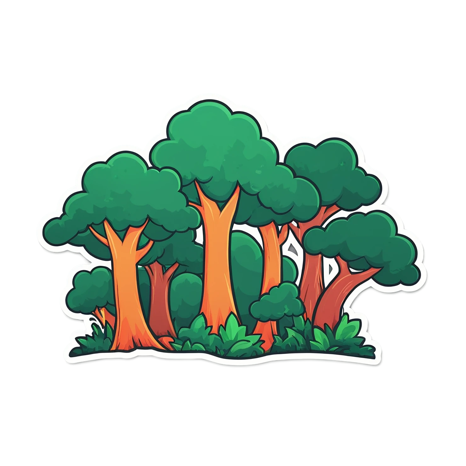 Forest cute sticker isolated on transparent background #17081